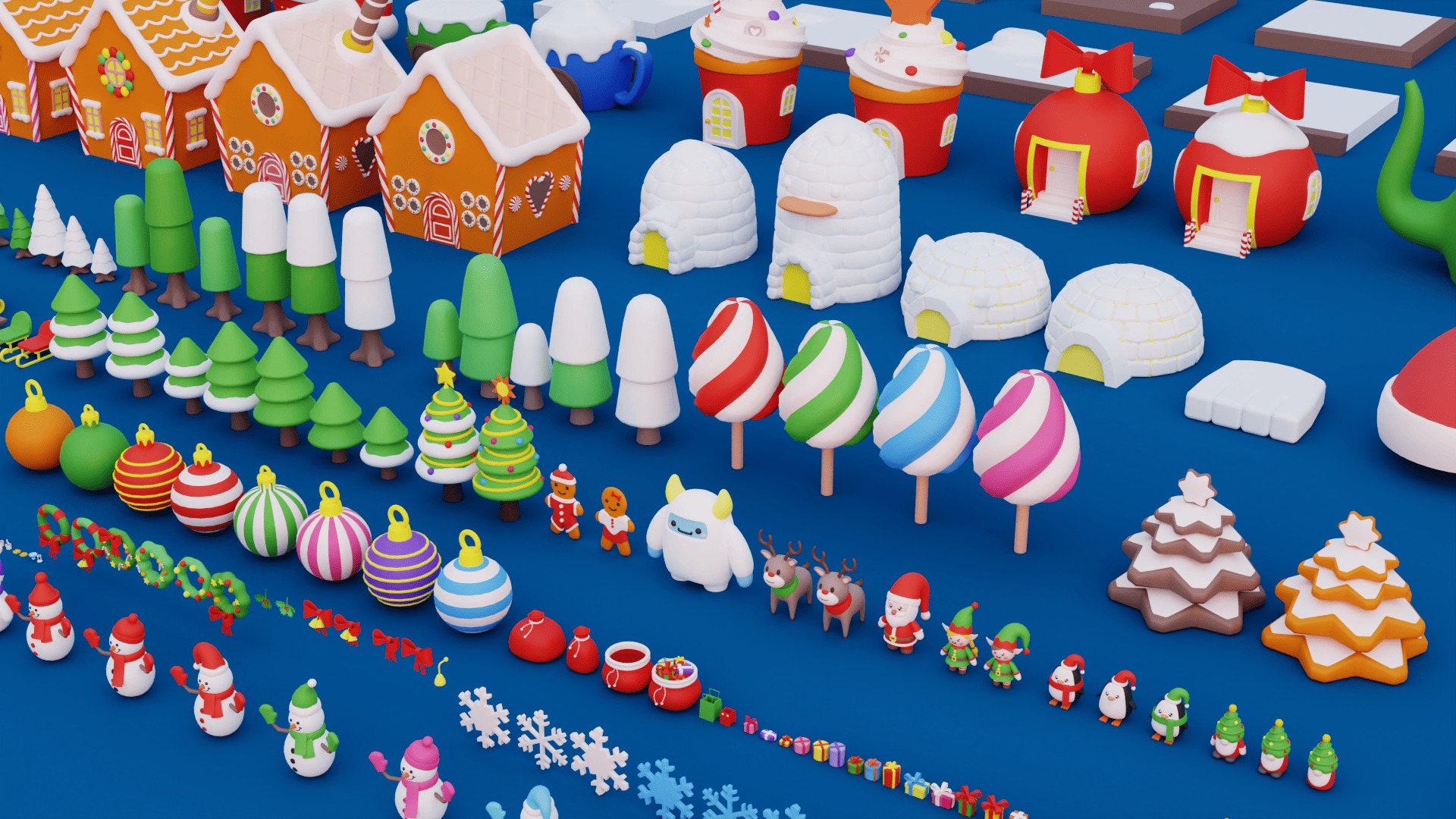 Cozy Cartoon Christmas 3D Asset Pack Low-poly 3D model_11