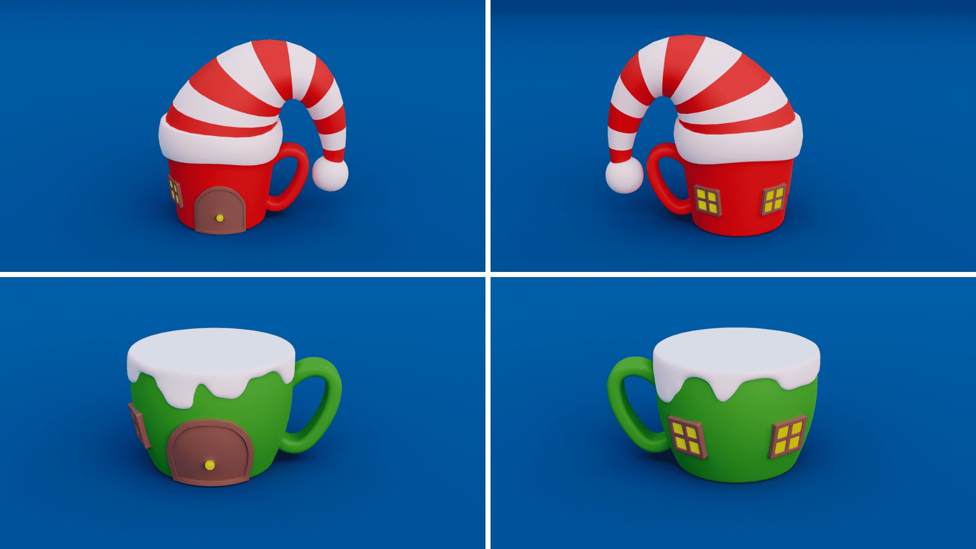 Cozy Cartoon Christmas 3D Asset Pack Low-poly 3D model_1