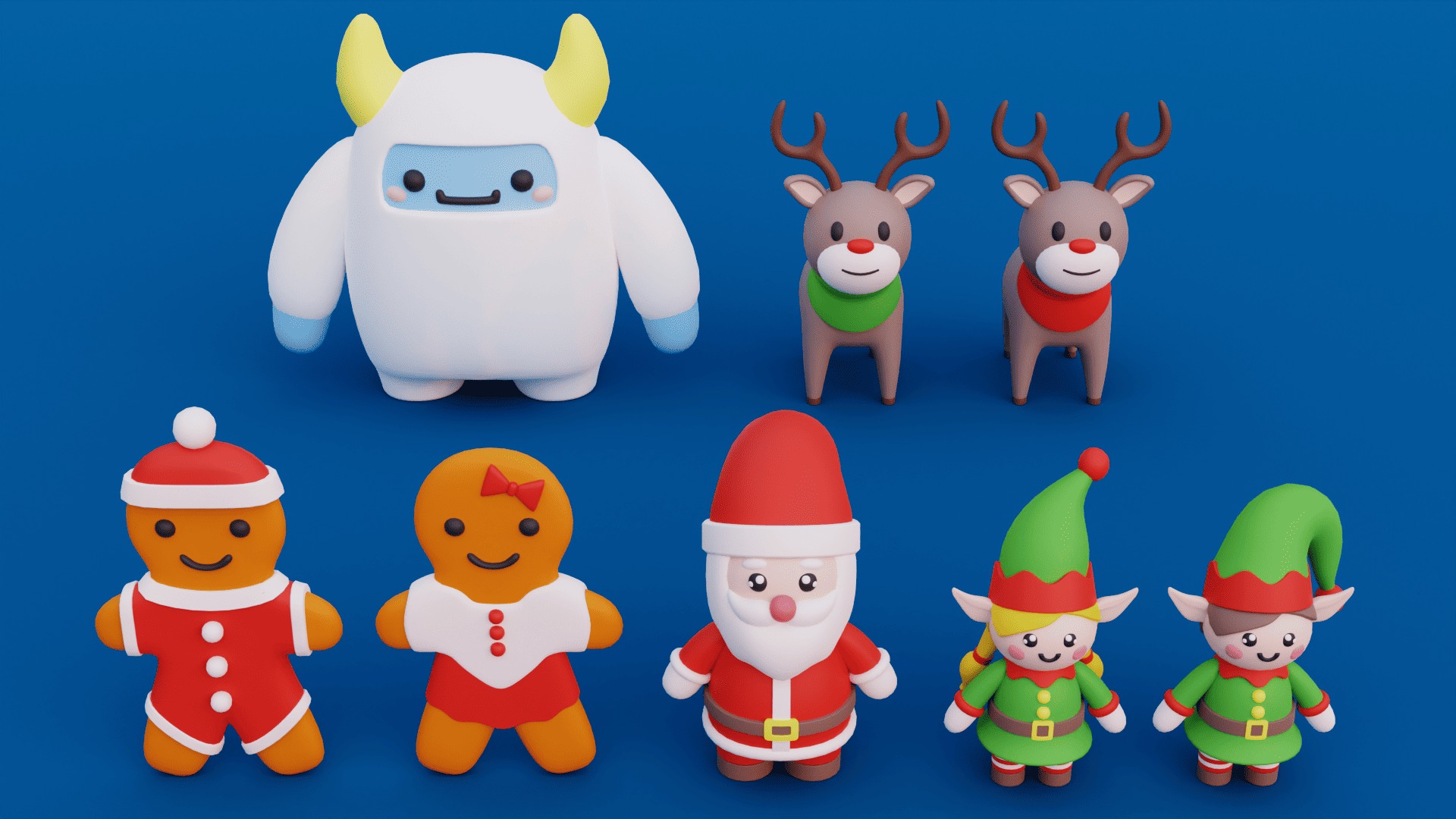 Cozy Cartoon Christmas 3D Asset Pack Low-poly 3D model_17
