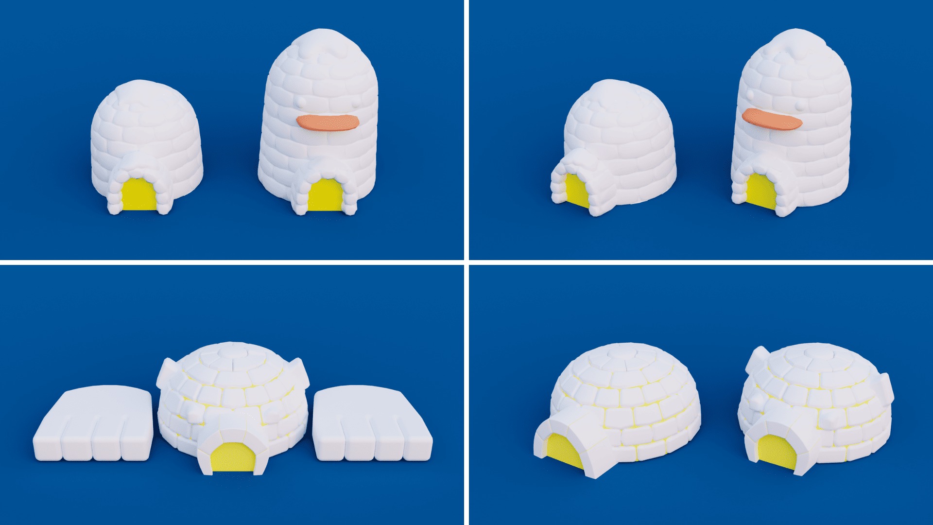 Cozy Cartoon Christmas 3D Asset Pack Low-poly 3D model_7