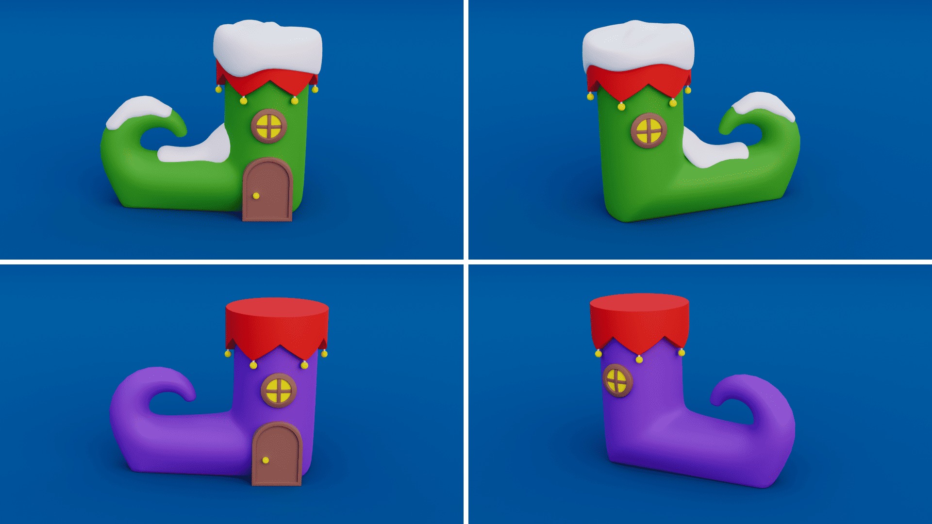 Cozy Cartoon Christmas 3D Asset Pack Low-poly 3D model_4