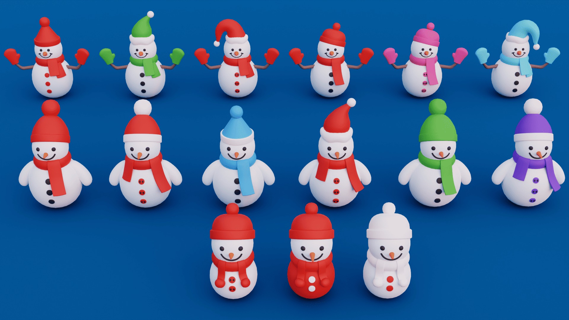 Cozy Cartoon Christmas 3D Asset Pack Low-poly 3D model_15