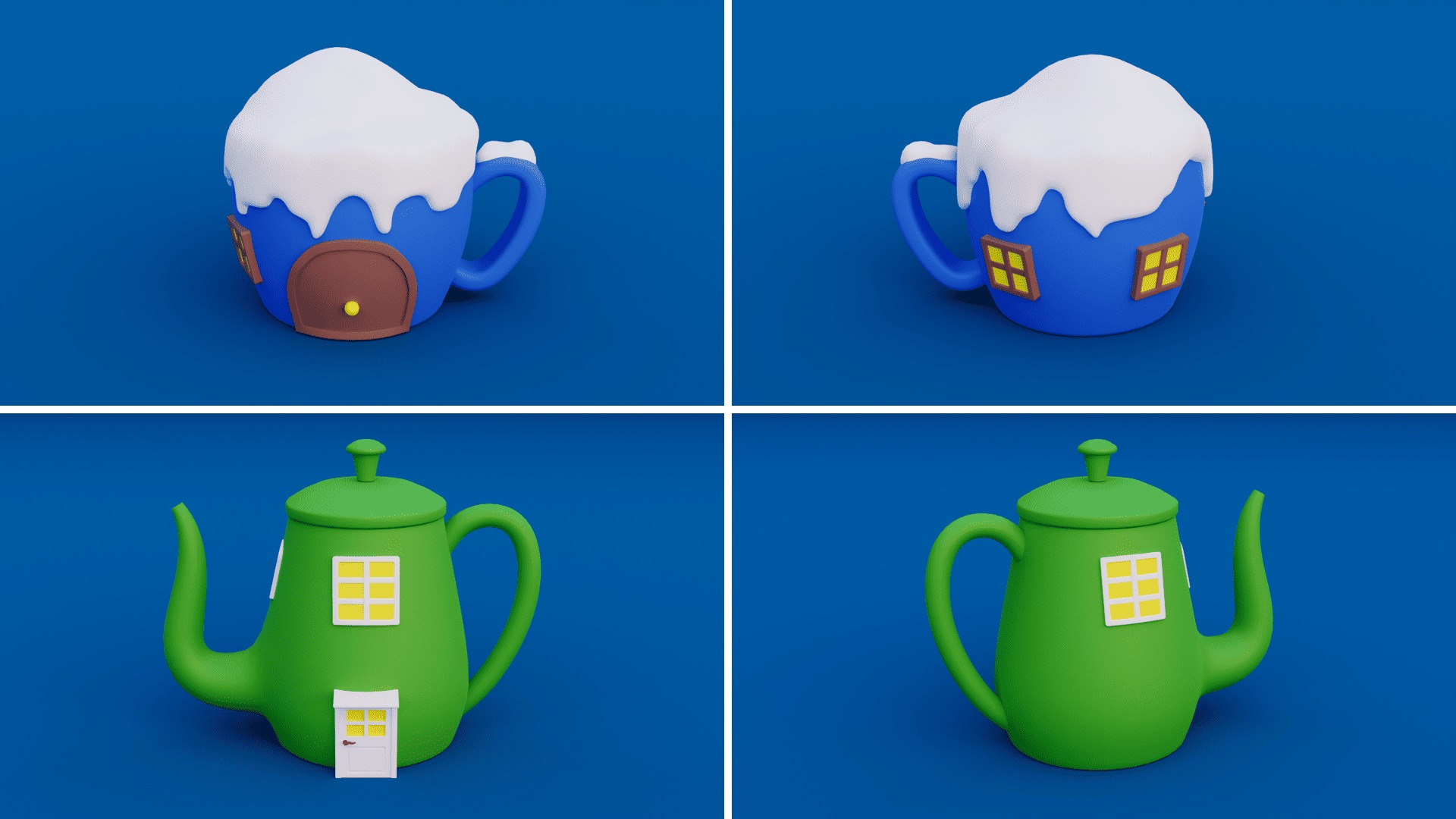 Cozy Cartoon Christmas 3D Asset Pack Low-poly 3D model_2