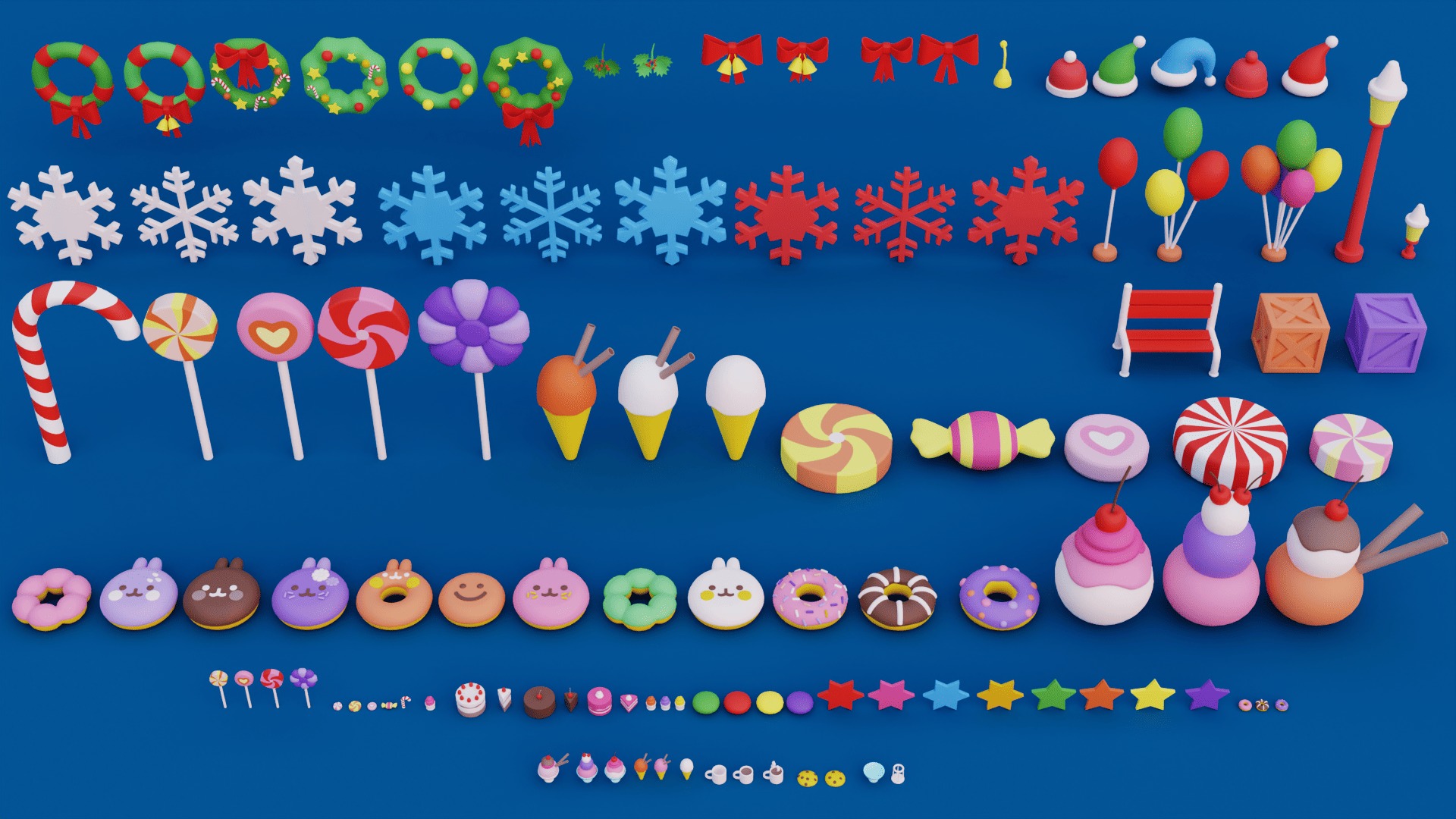 Cozy Cartoon Christmas 3D Asset Pack Low-poly 3D model_14