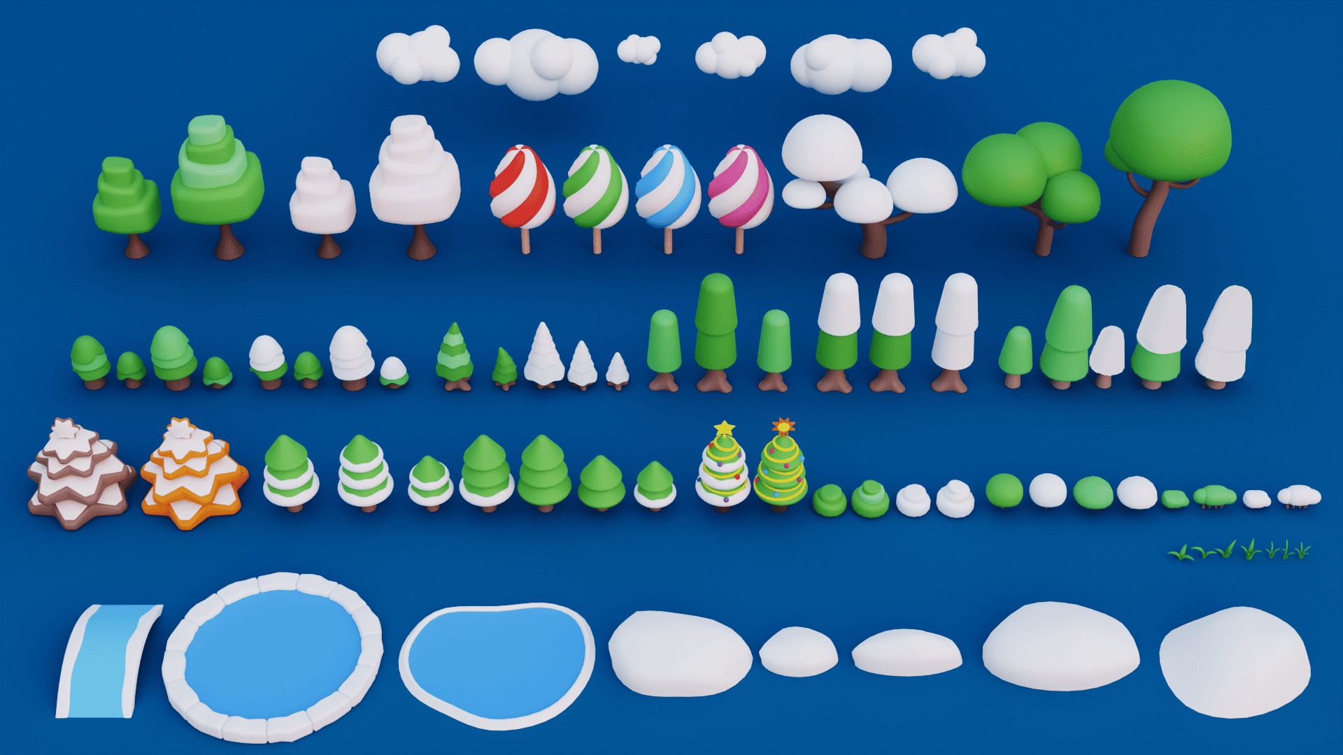Cozy Cartoon Christmas 3D Asset Pack Low-poly 3D model_12