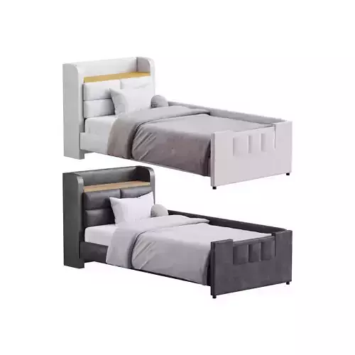 Twin Size Upholstered Platform Bed