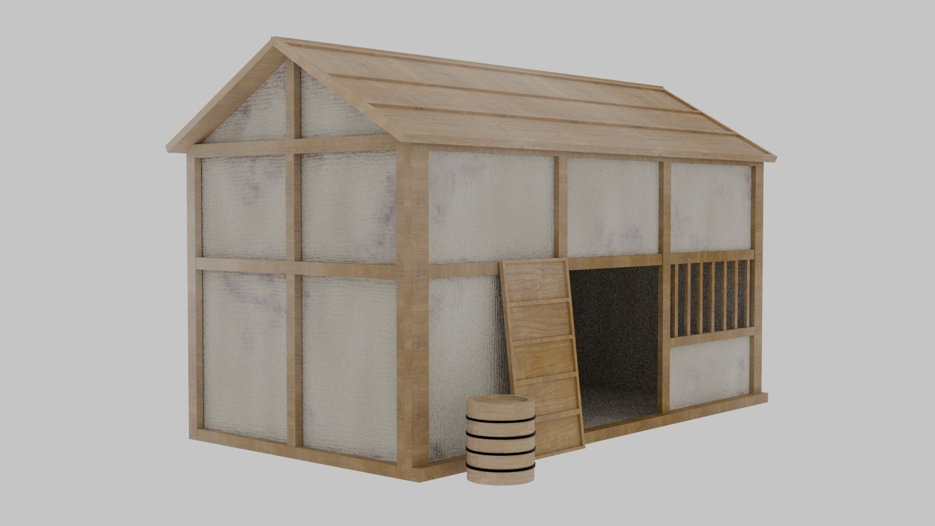 Old Japanese House 3D model_2