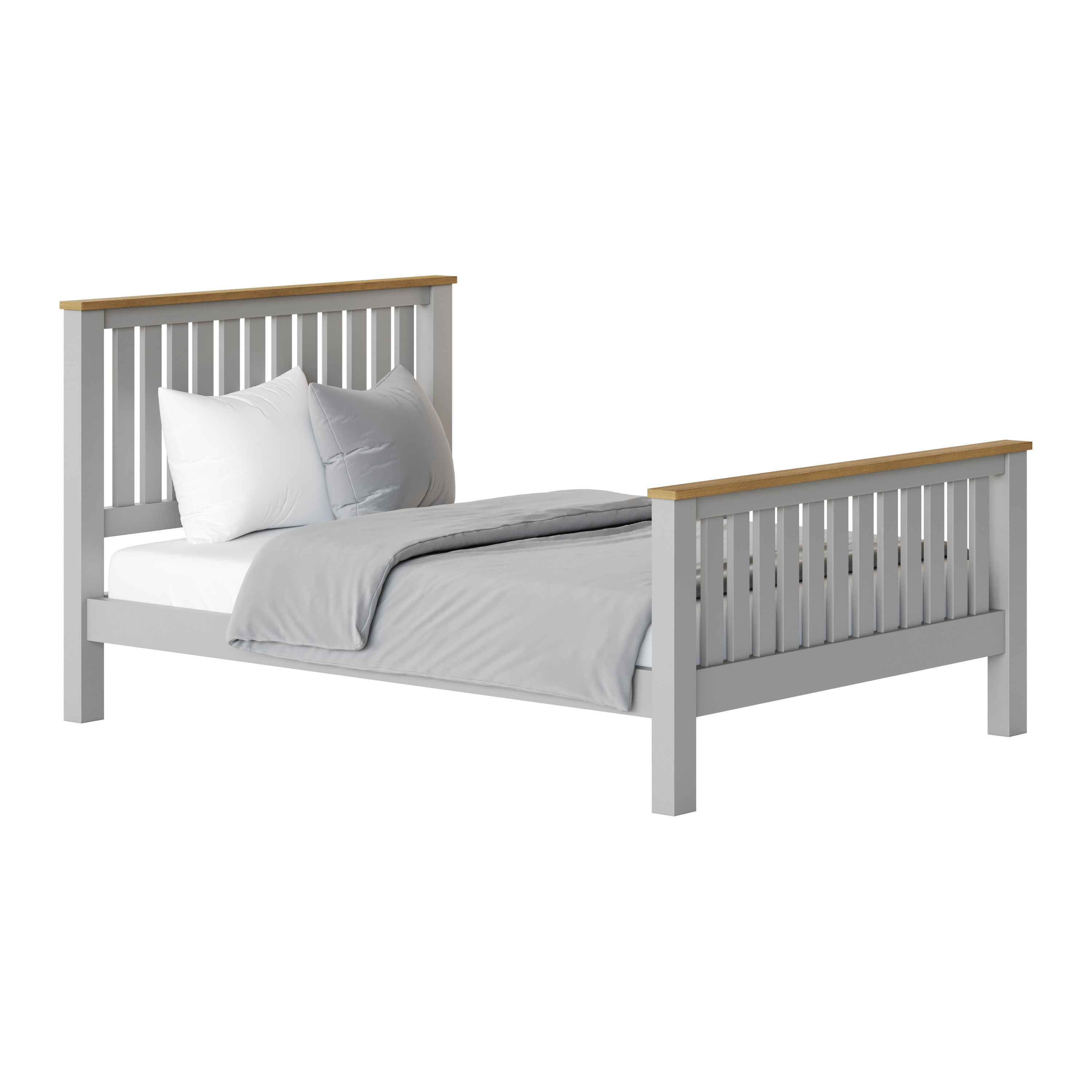 uhomepro Gray Full Size Bed 3D model_10