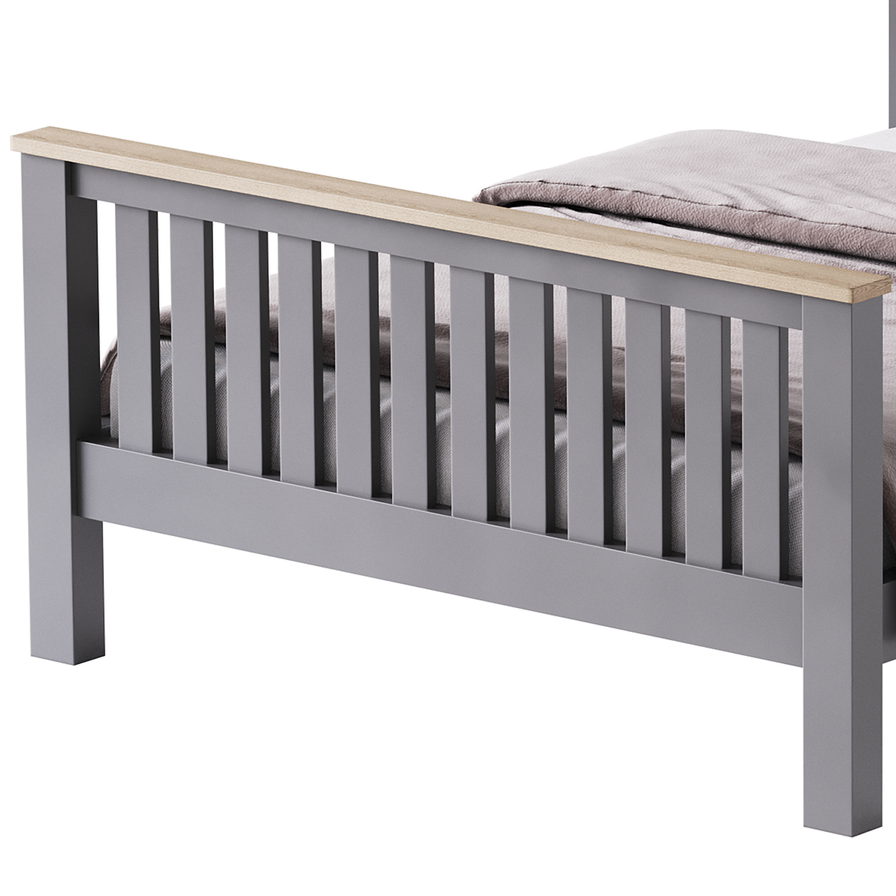 uhomepro Gray Full Size Bed 3D model_7