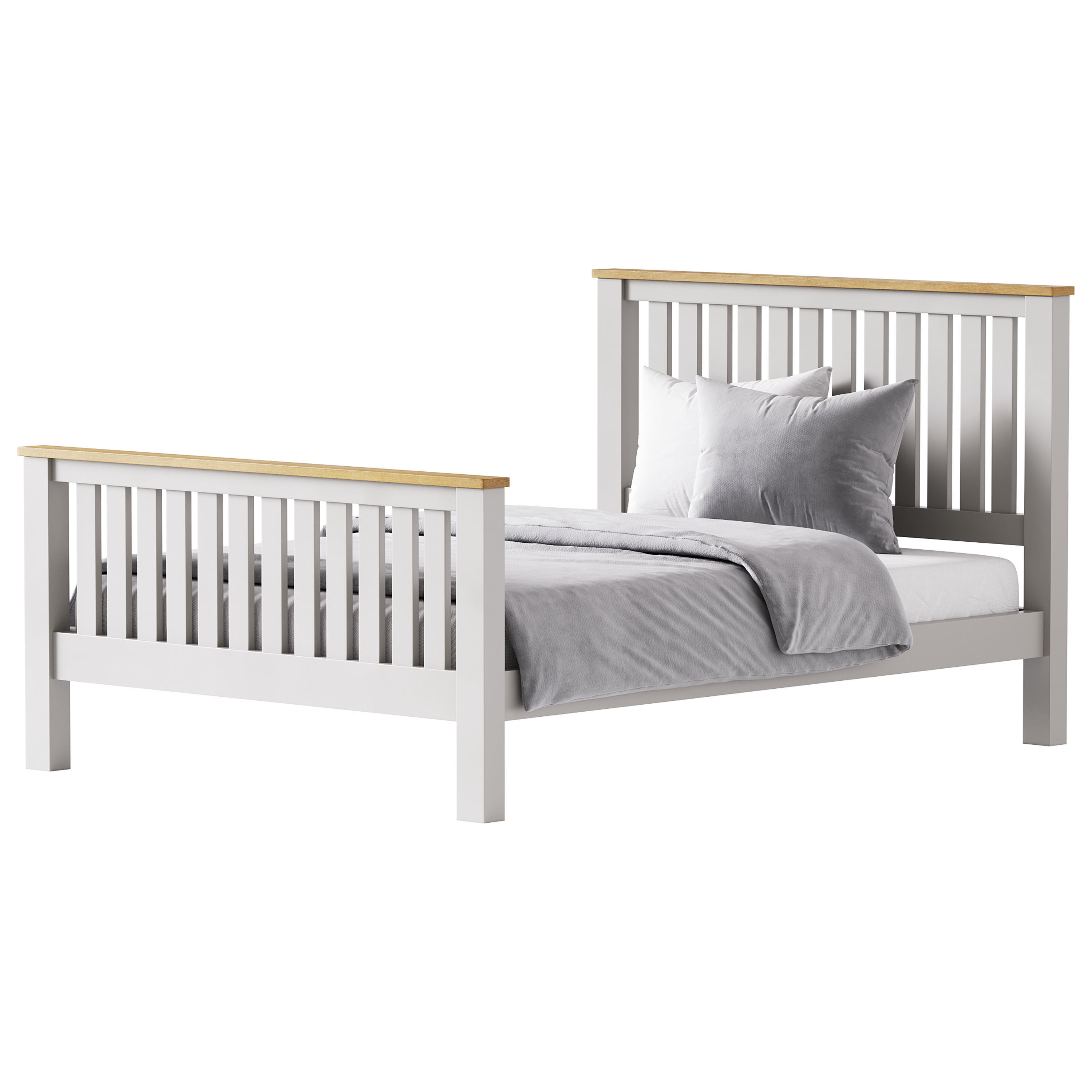 uhomepro Gray Full Size Bed 3D model_1