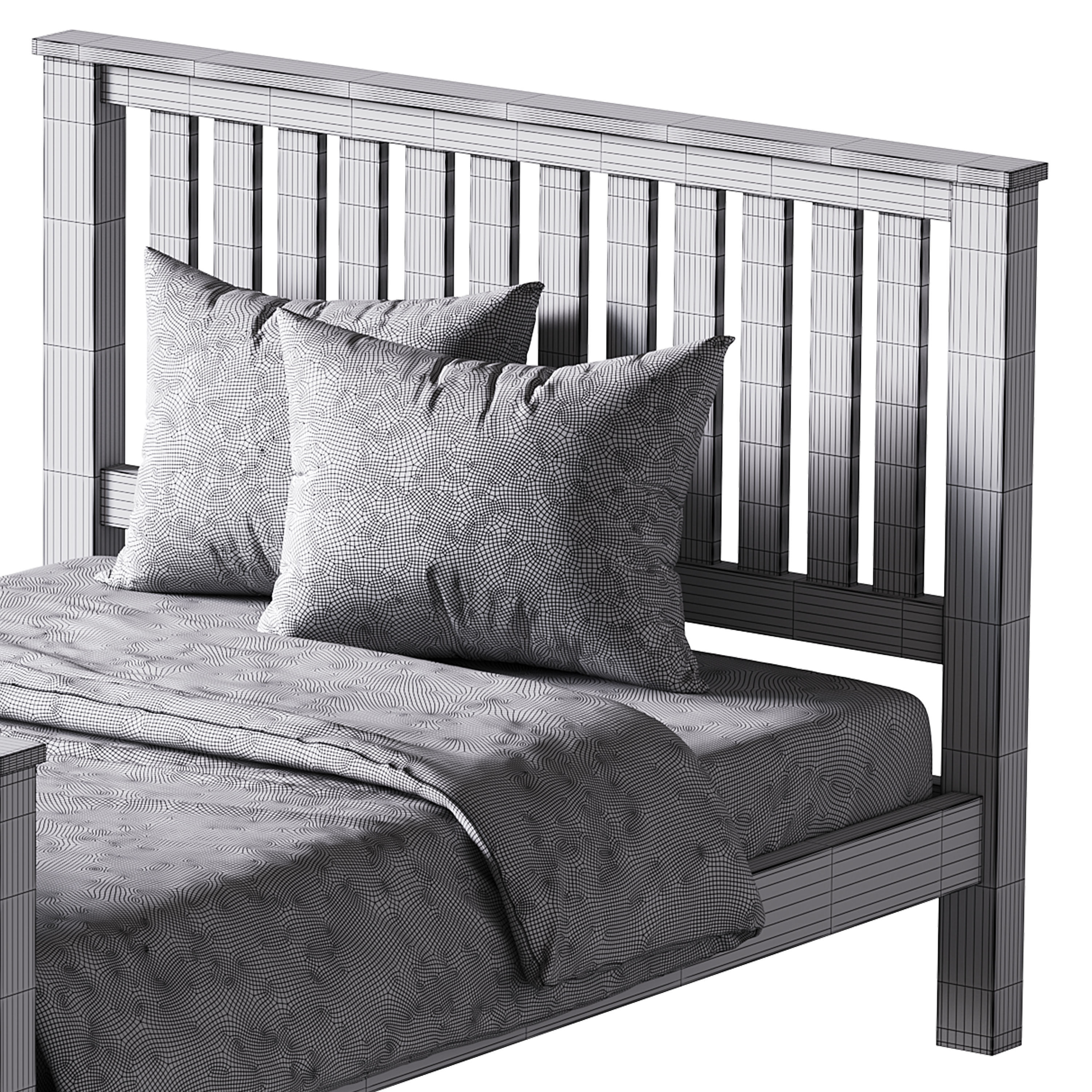 uhomepro Gray Full Size Bed 3D model_14