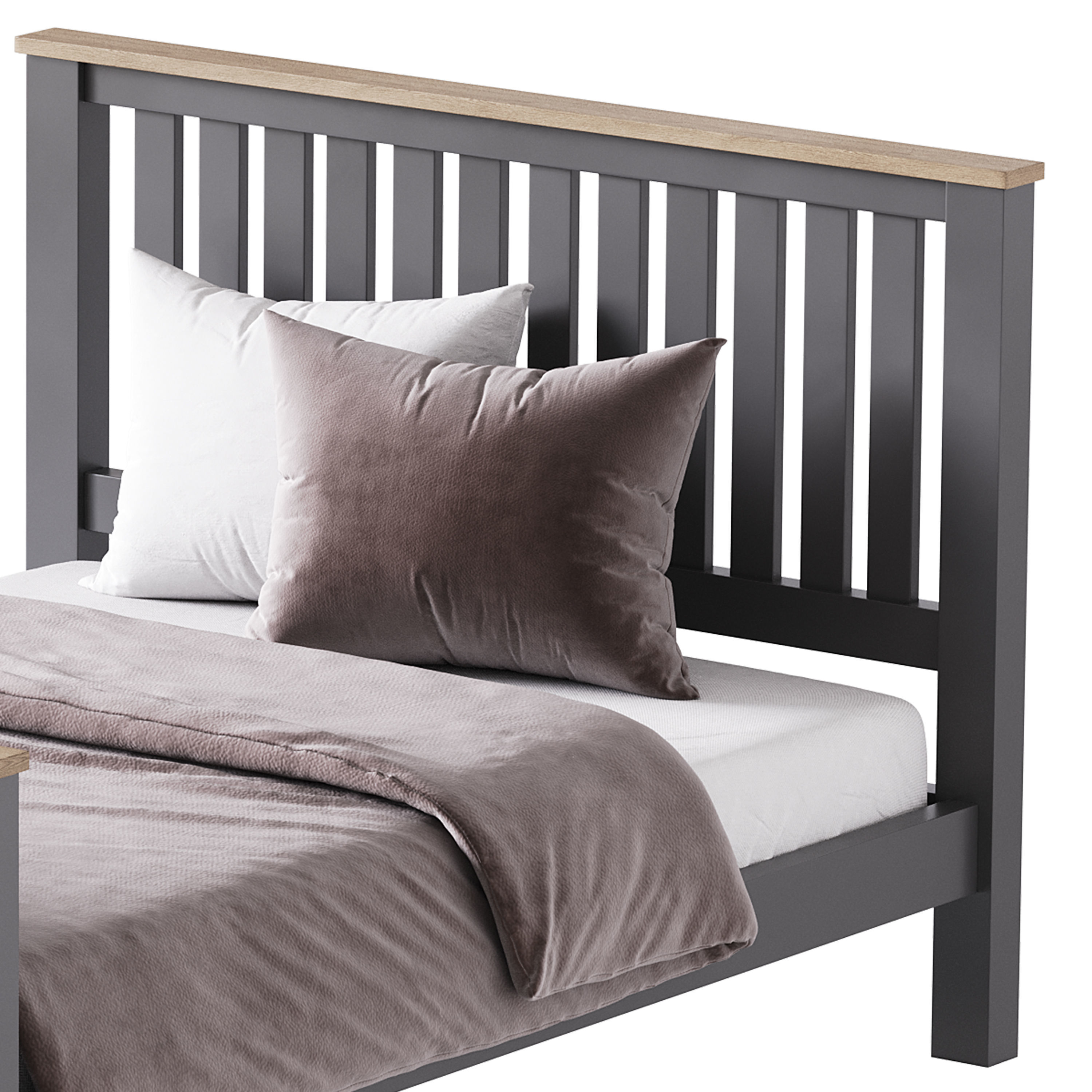 uhomepro Gray Full Size Bed 3D model_12
