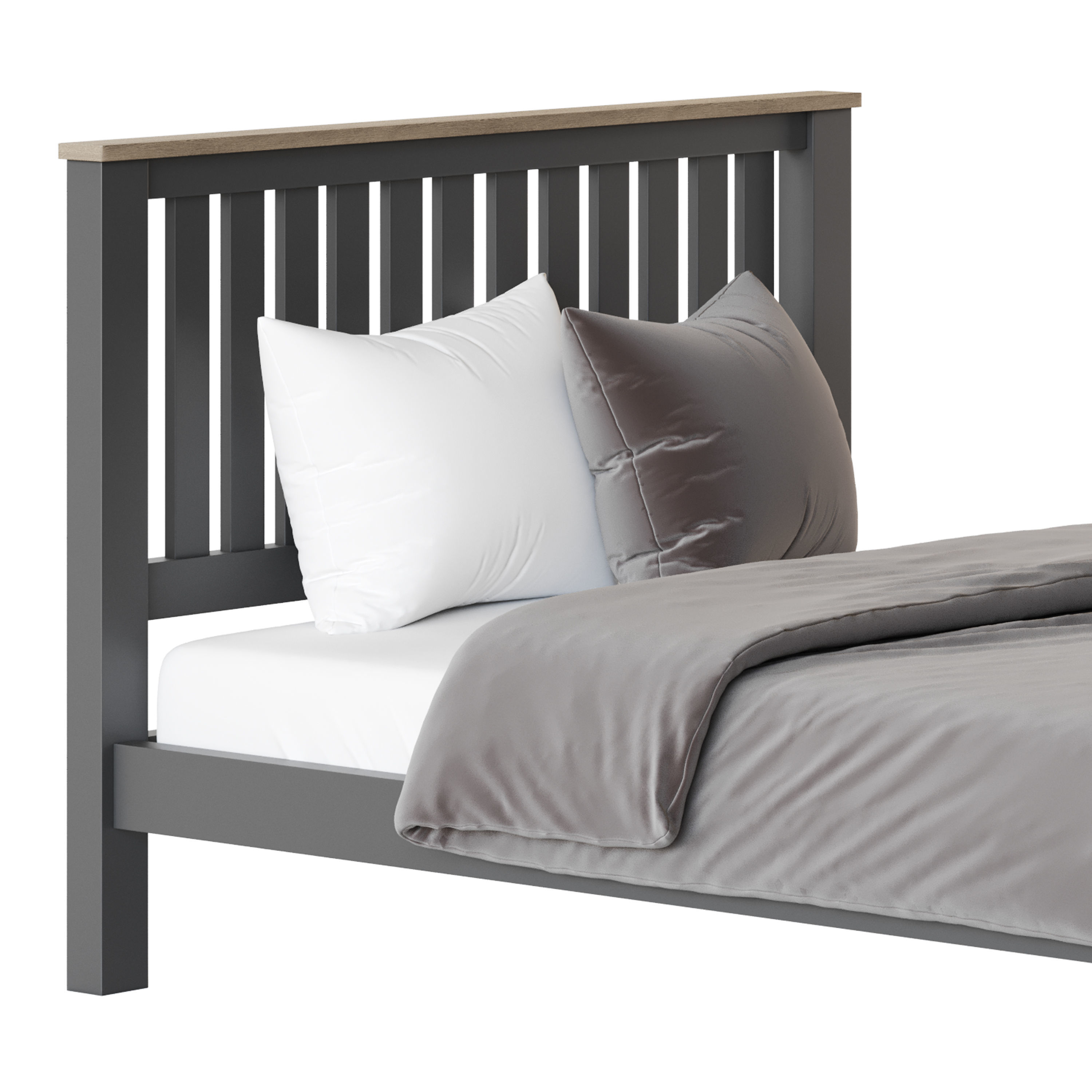 uhomepro Gray Full Size Bed 3D model_9