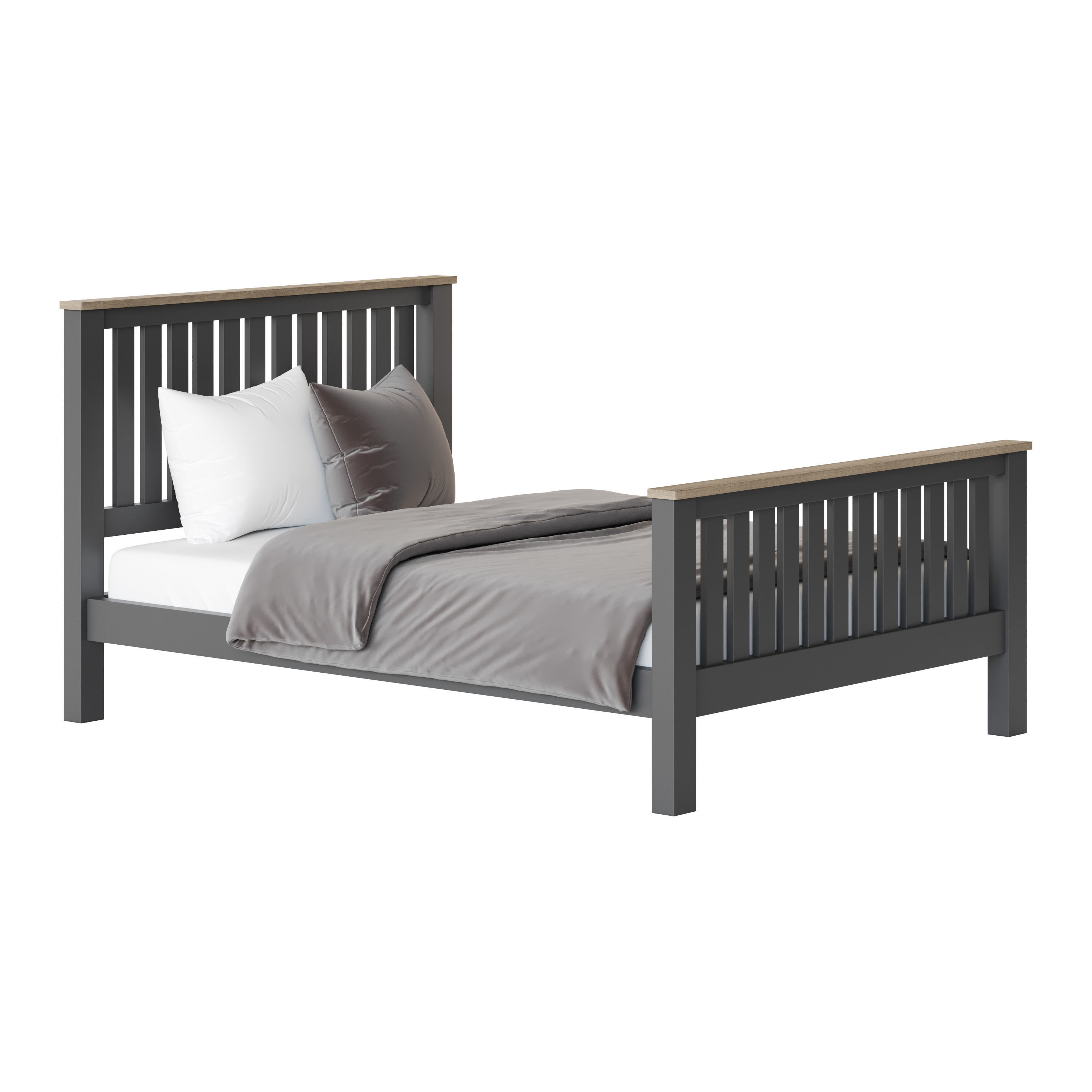 uhomepro Gray Full Size Bed 3D model_6