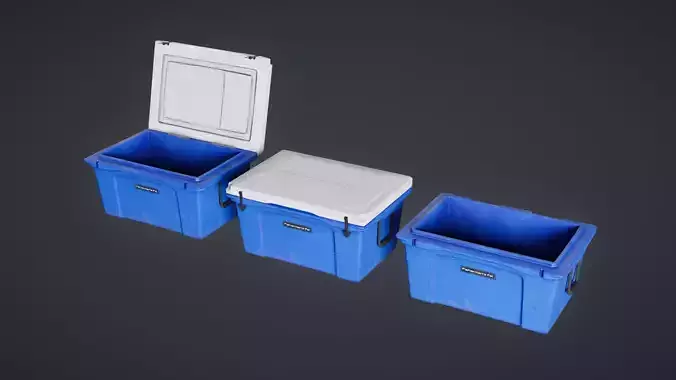 Fishing Cooler Game Ready Low-poly 3D Model