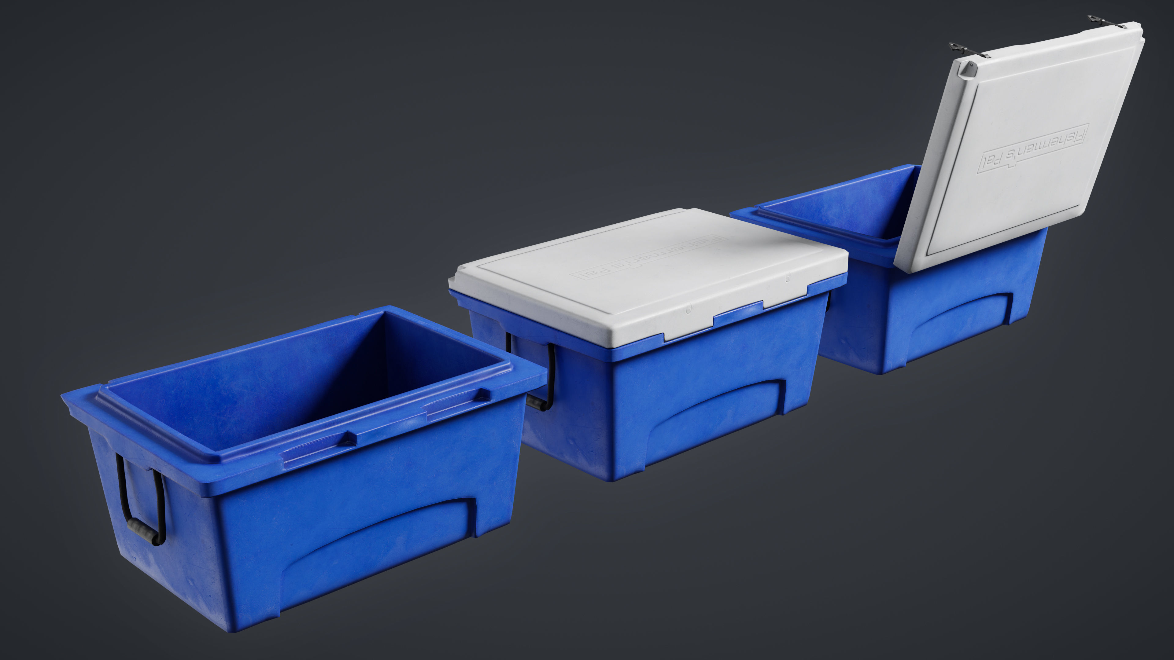 Fishing Cooler Game Ready Low-poly 3D Model Low-poly 3D model_2