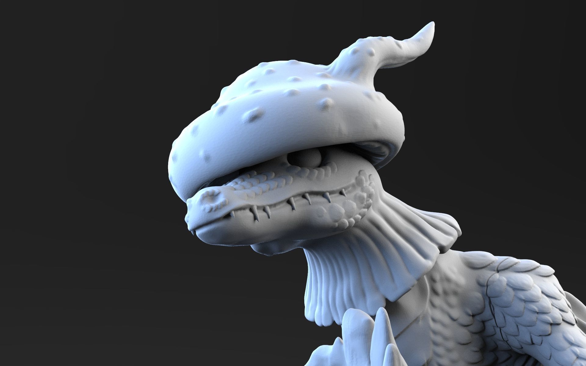 Mushroom Dragon 3D print model_11