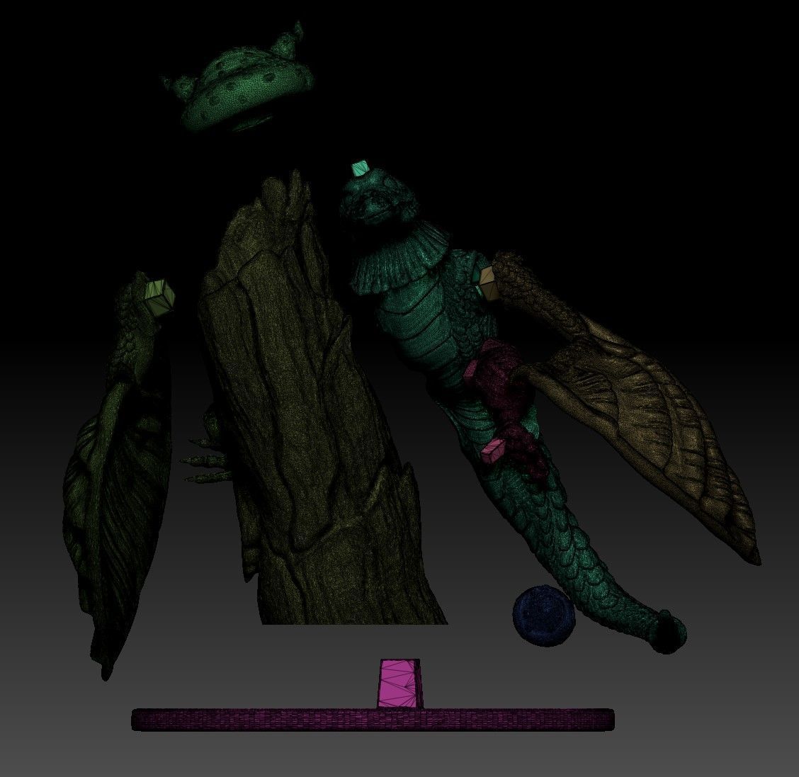 Mushroom Dragon 3D print model_14