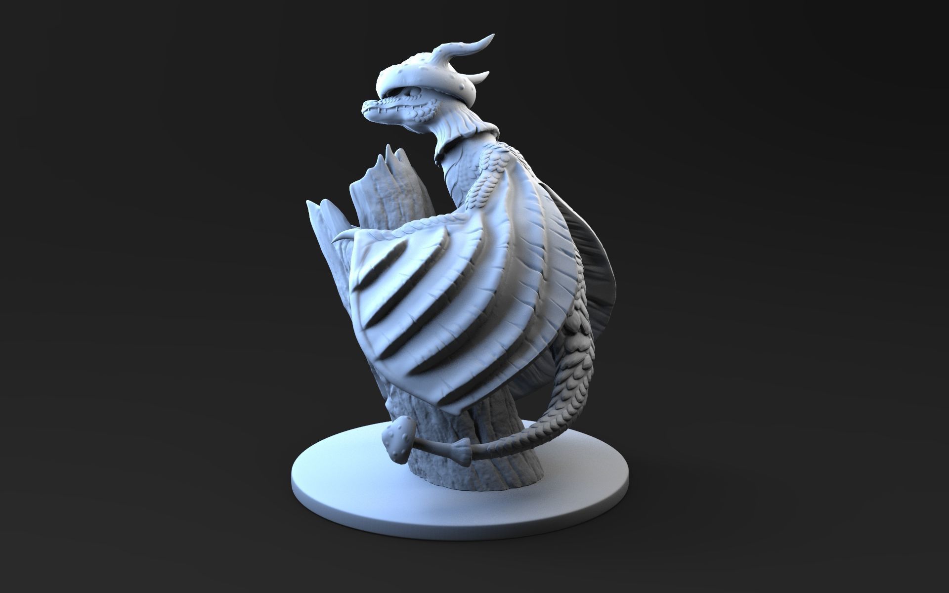 Mushroom Dragon 3D print model_2