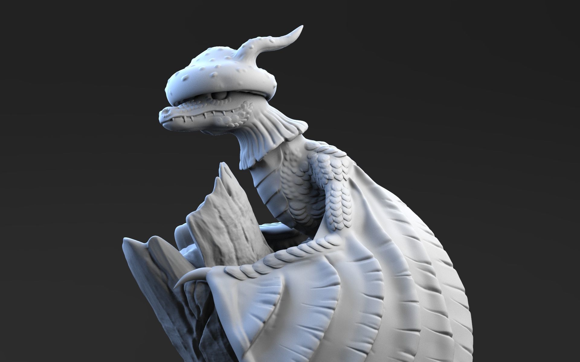 Mushroom Dragon 3D print model_12