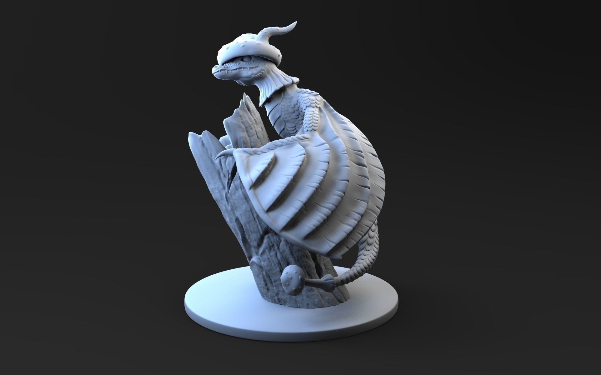 Mushroom Dragon 3D print model_1