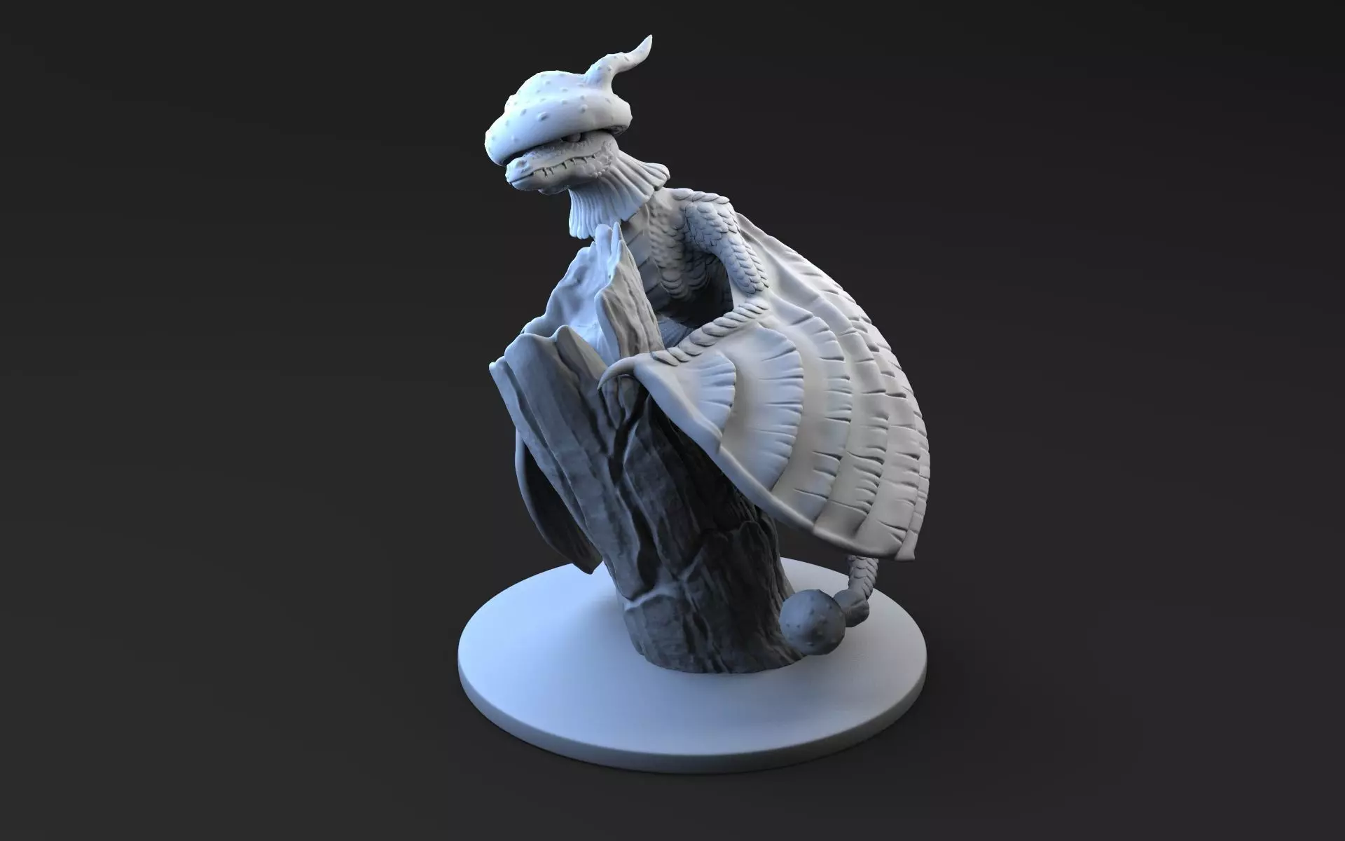 Mushroom Dragon 3D print model_0