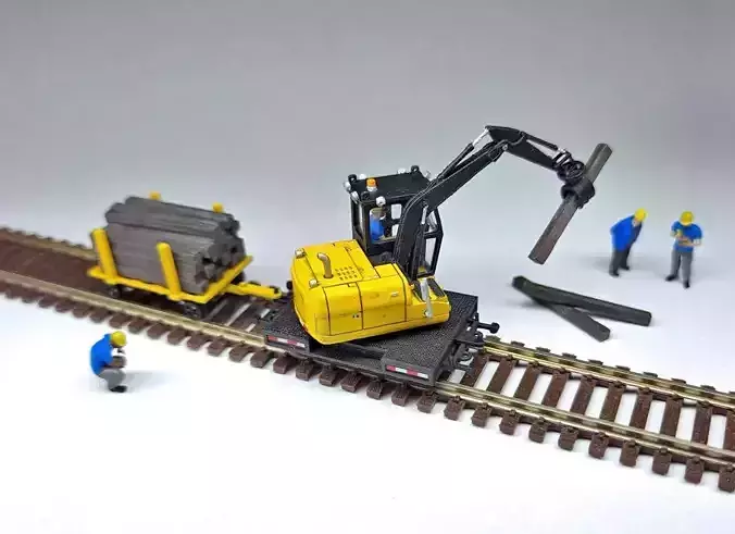 N Scale Tie Lifter or Digger MOW 3D print model