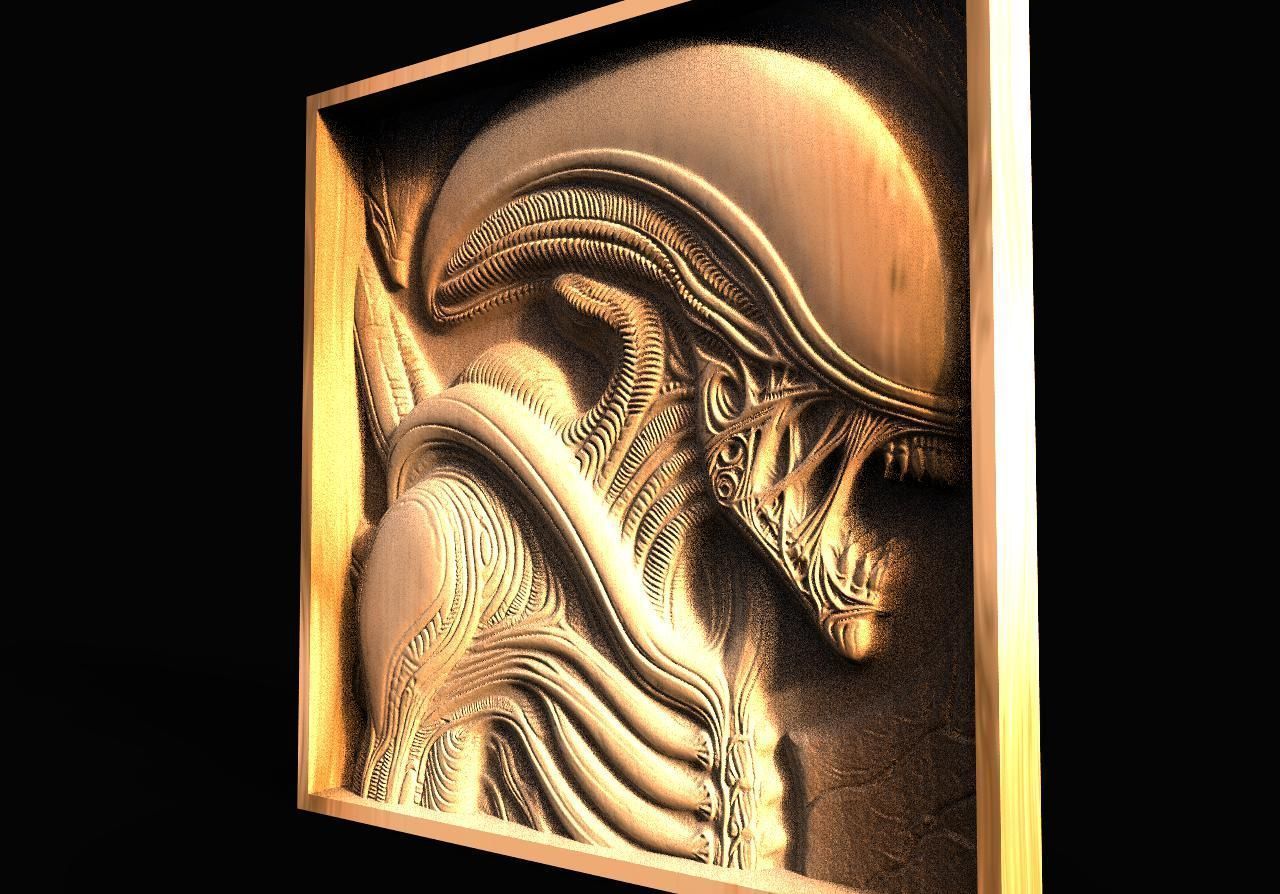 Alien Xenomorph CNC 3D print model_6