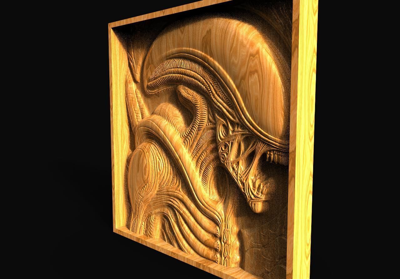 Alien Xenomorph CNC 3D print model_3