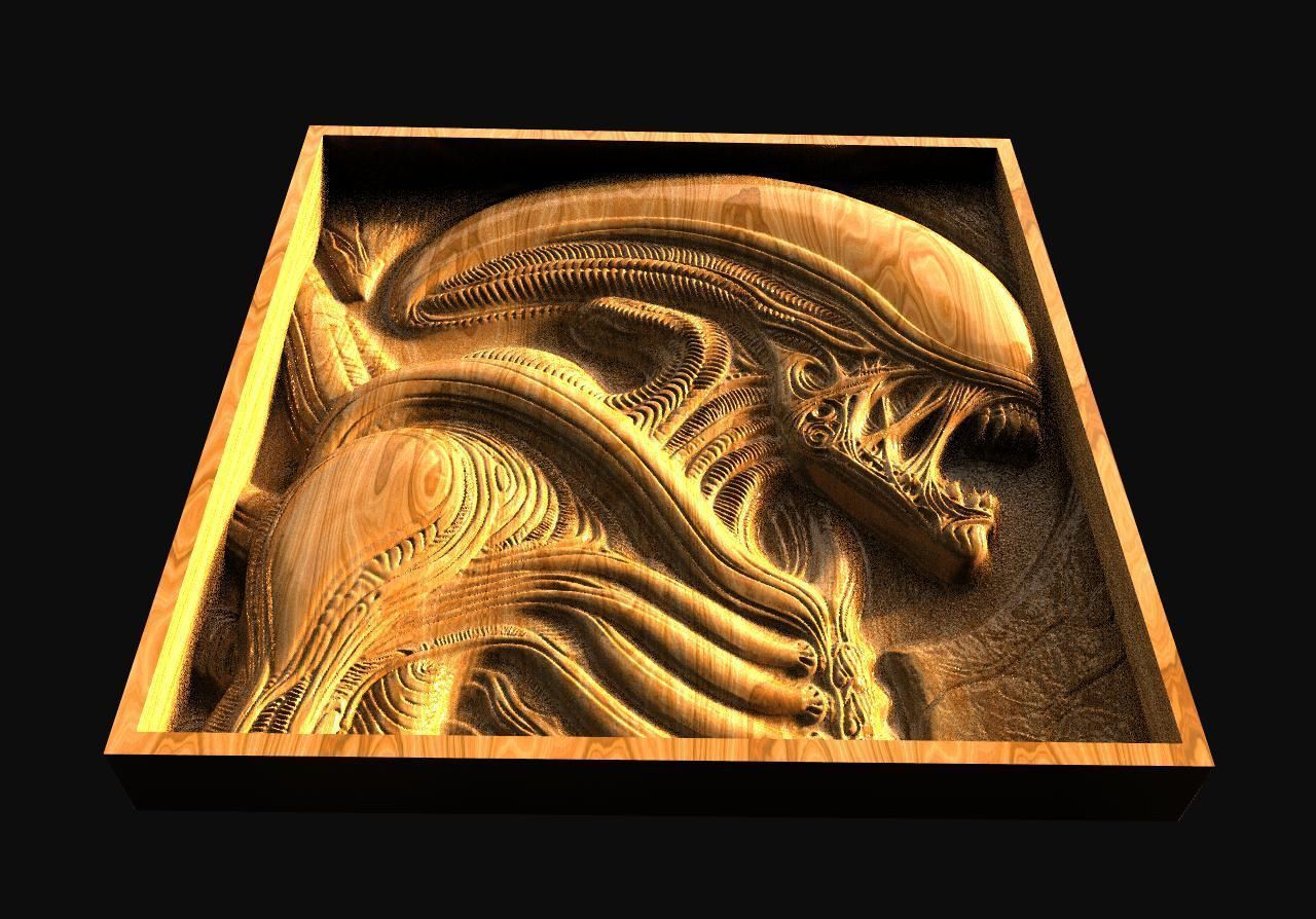 Alien Xenomorph CNC 3D print model_4
