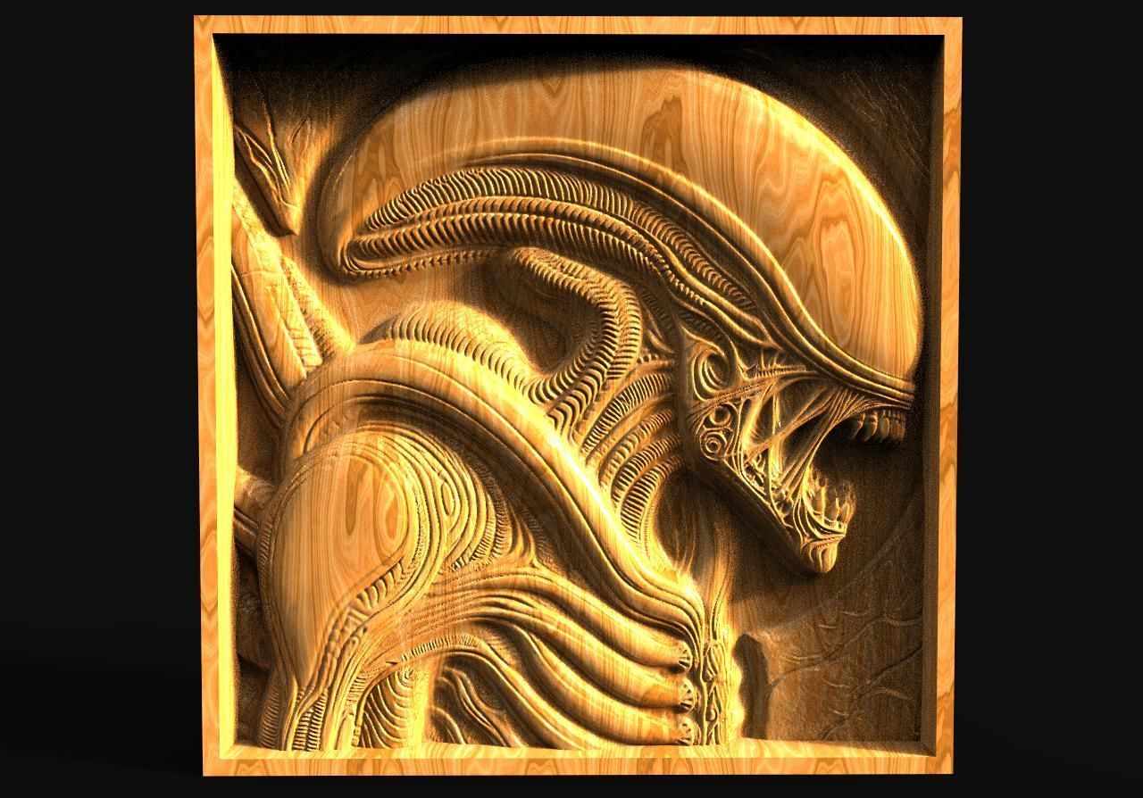Alien Xenomorph CNC 3D print model_1