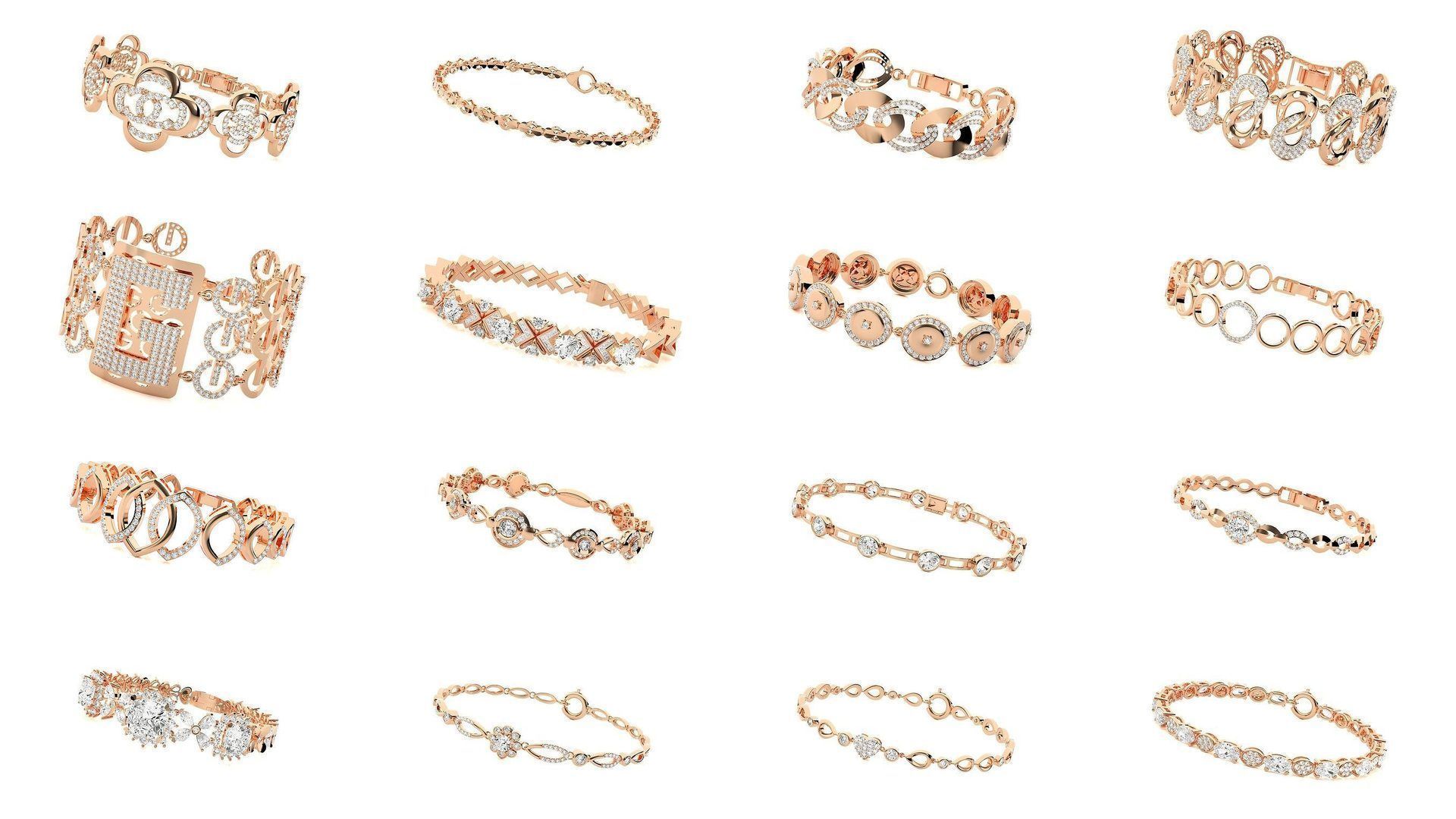 1200 Diamond Bracelet 3d models renders details 3D Model Collection_37