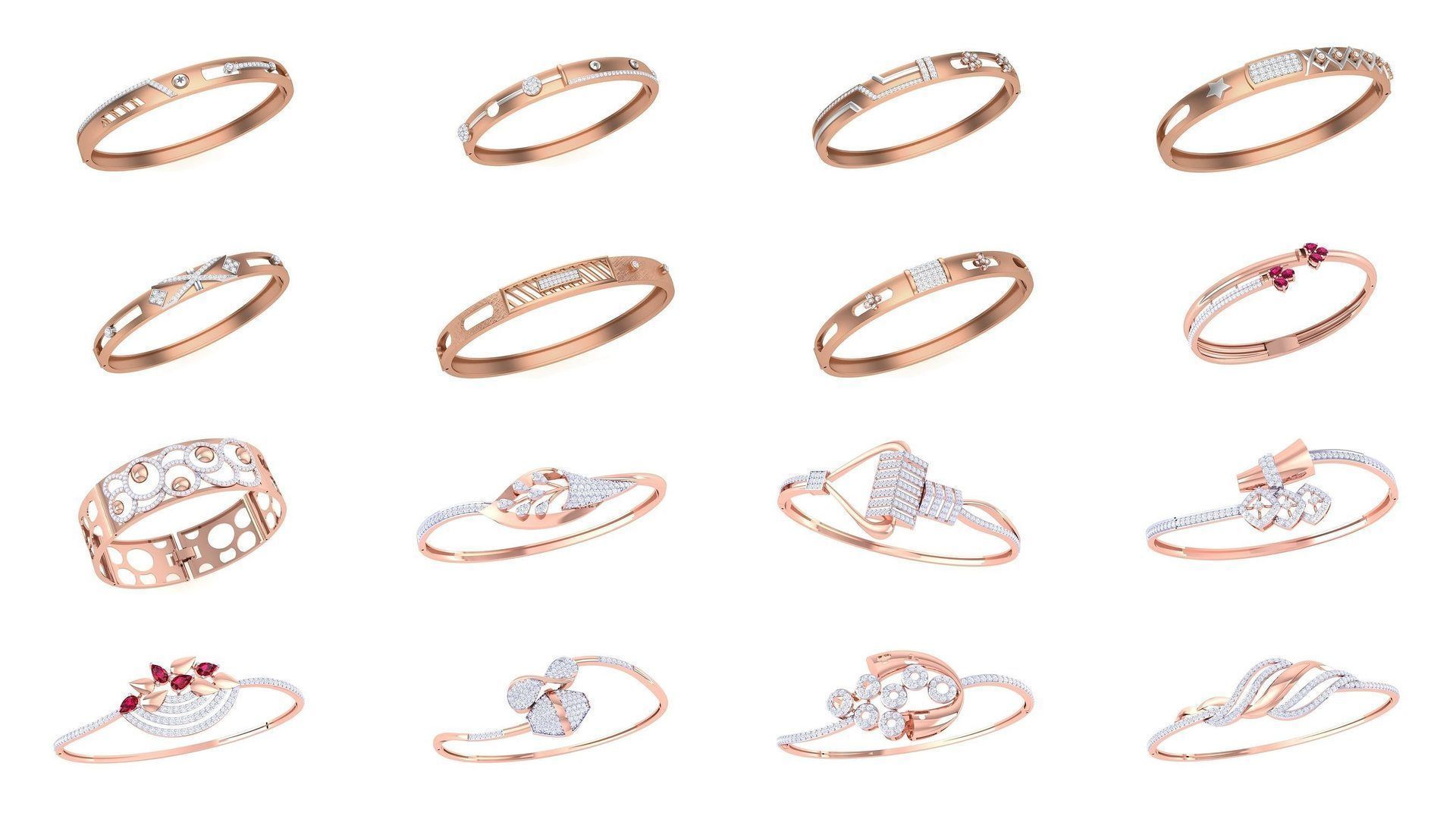 1200 Diamond Bracelet 3d models renders details 3D Model Collection_26