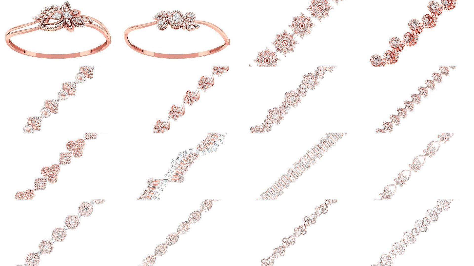 1200 Diamond Bracelet 3d models renders details 3D Model Collection_18