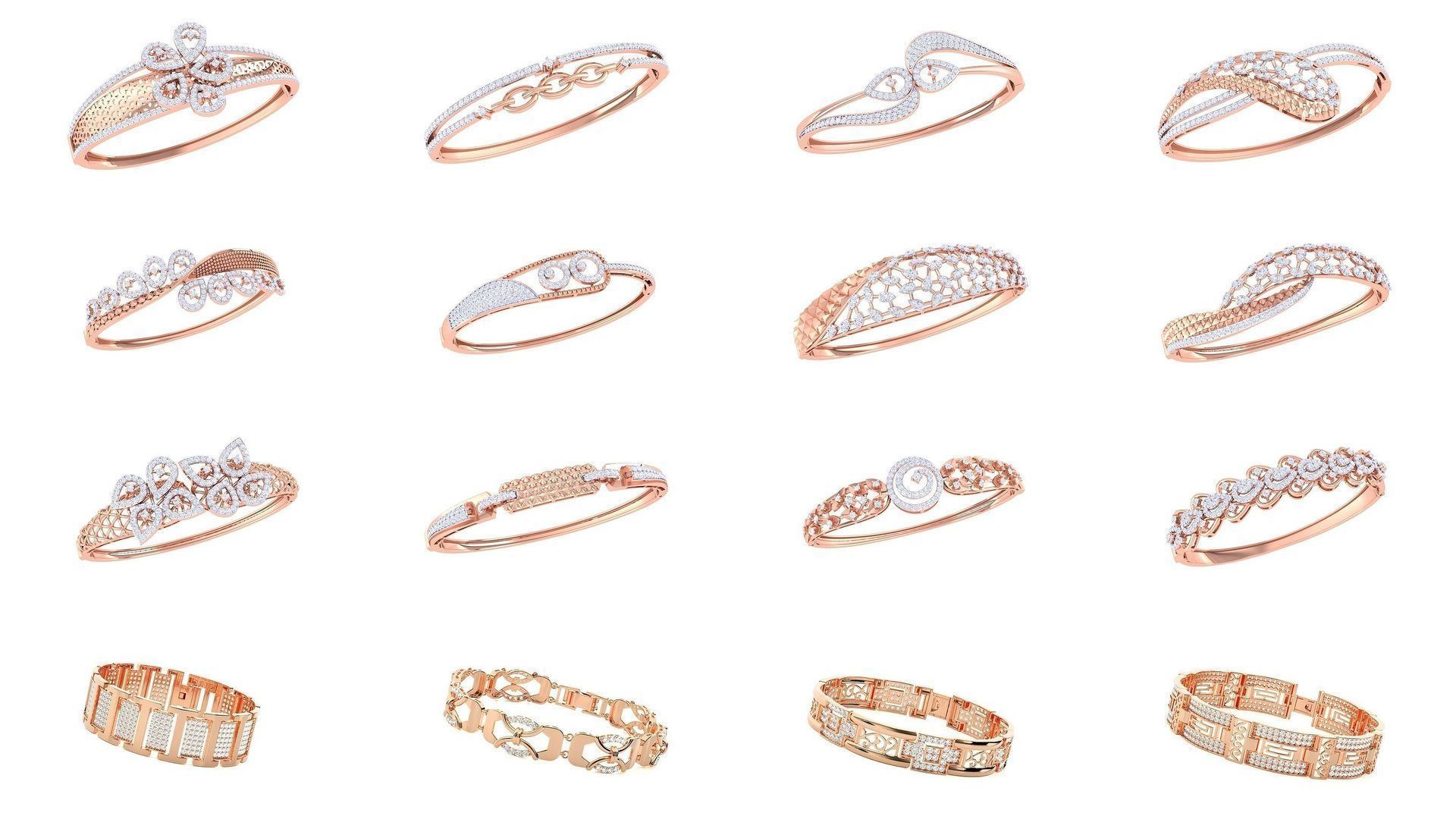 1200 Diamond Bracelet 3d models renders details 3D Model Collection_32