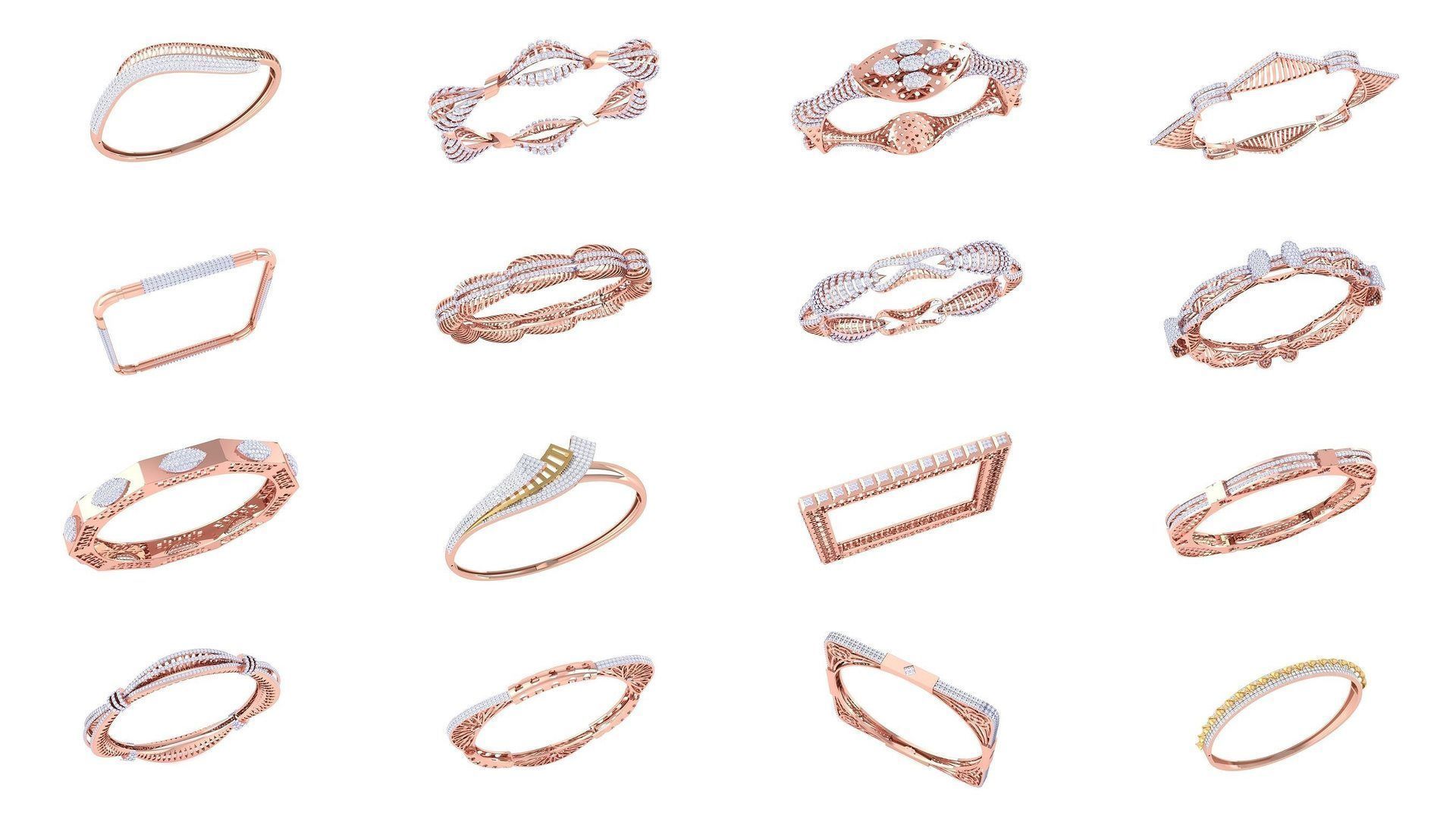 1200 Diamond Bracelet 3d models renders details 3D Model Collection_28