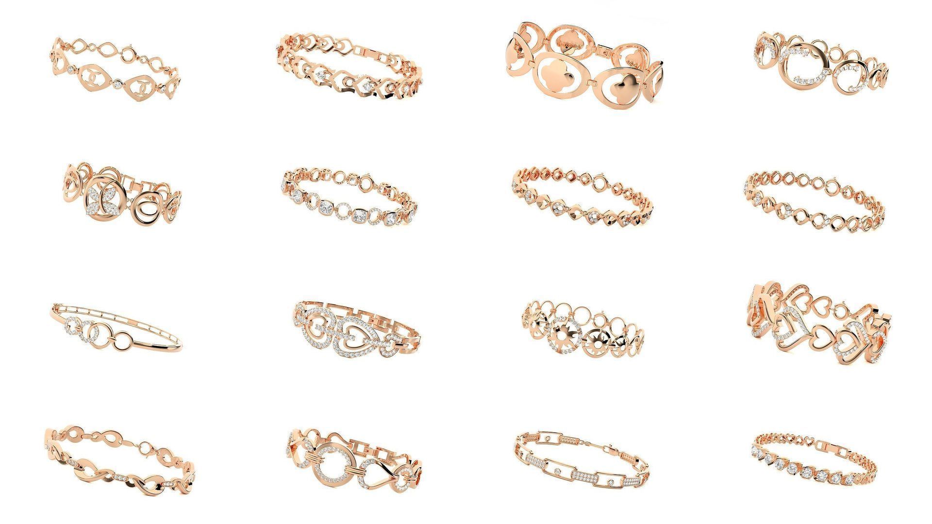 1200 Diamond Bracelet 3d models renders details 3D Model Collection_36