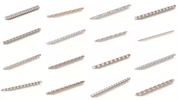 1200 Diamond Bracelet 3d models renders details 3D Model Collection
