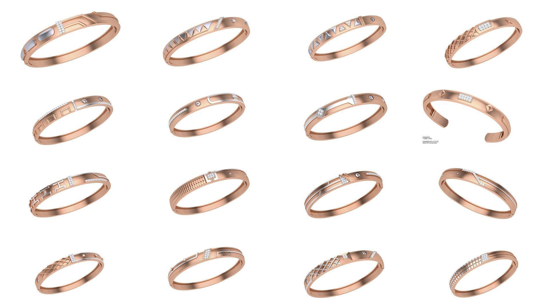 1200 Diamond Bracelet 3d models renders details 3D Model Collection_3