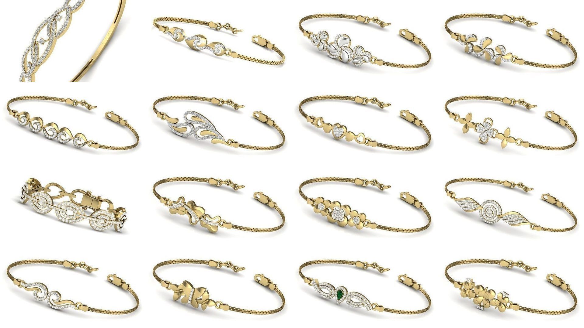 1200 Diamond Bracelet 3d models renders details 3D Model Collection_15