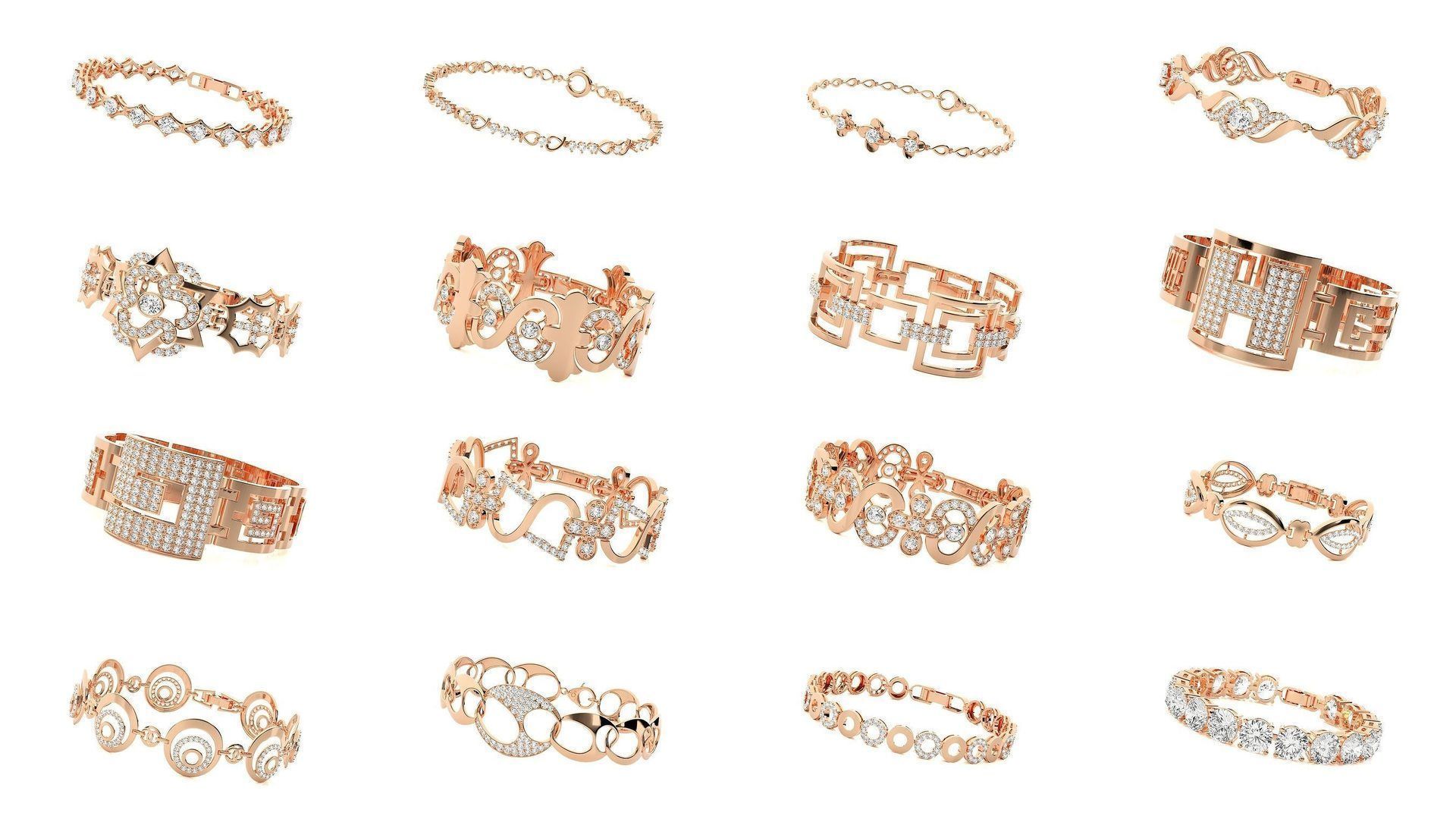 1200 Diamond Bracelet 3d models renders details 3D Model Collection_38