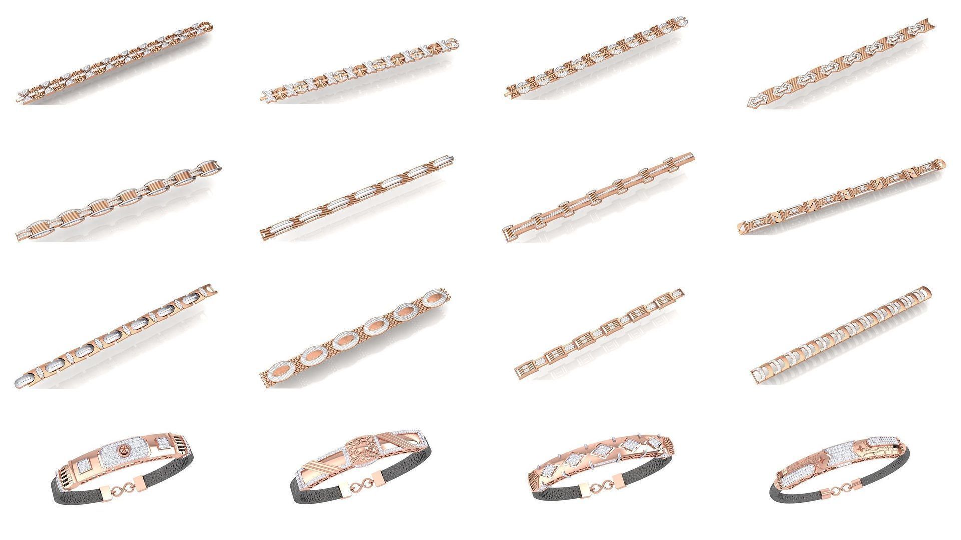 1200 Diamond Bracelet 3d models renders details 3D Model Collection_22