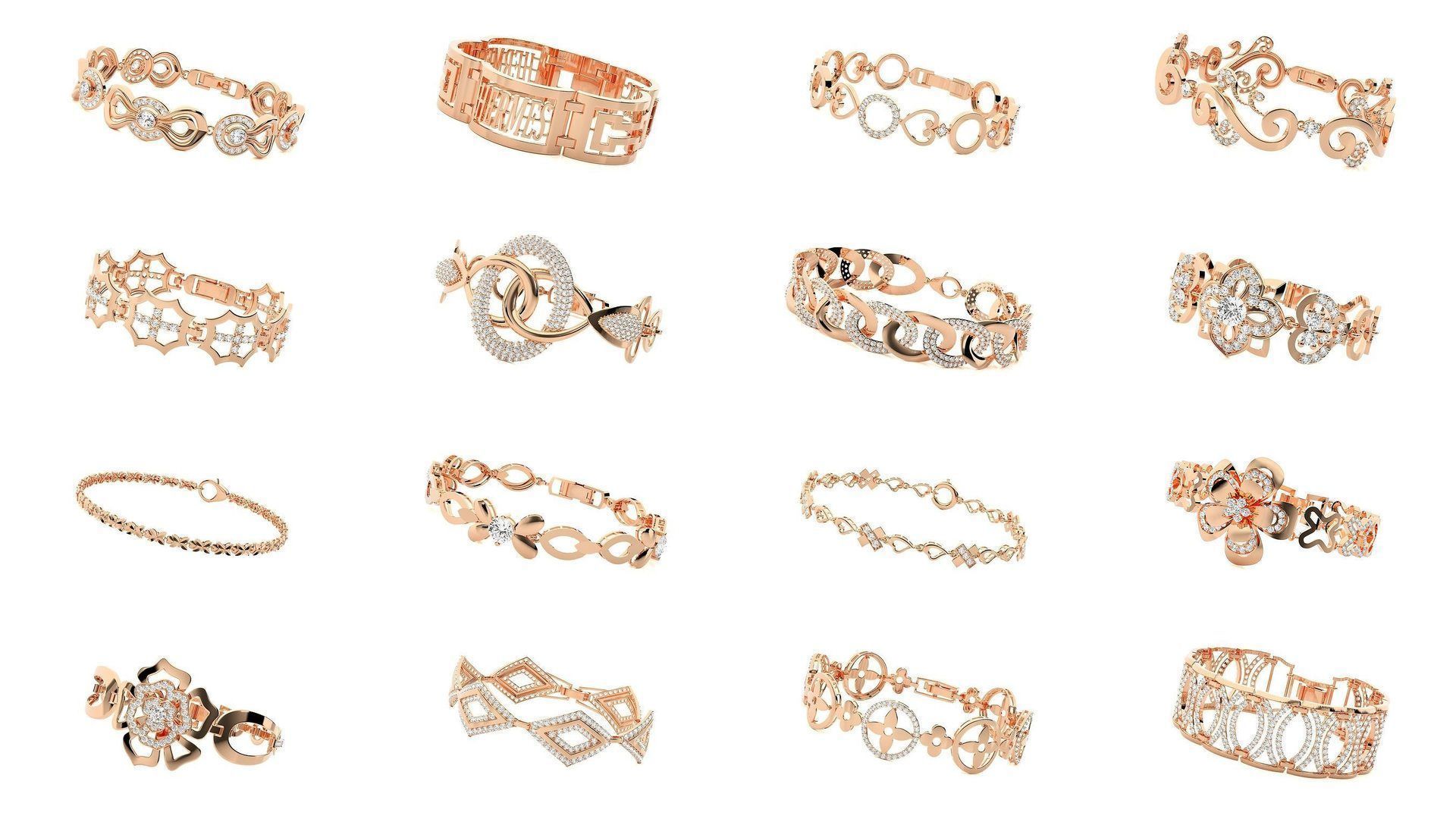 1200 Diamond Bracelet 3d models renders details 3D Model Collection_47