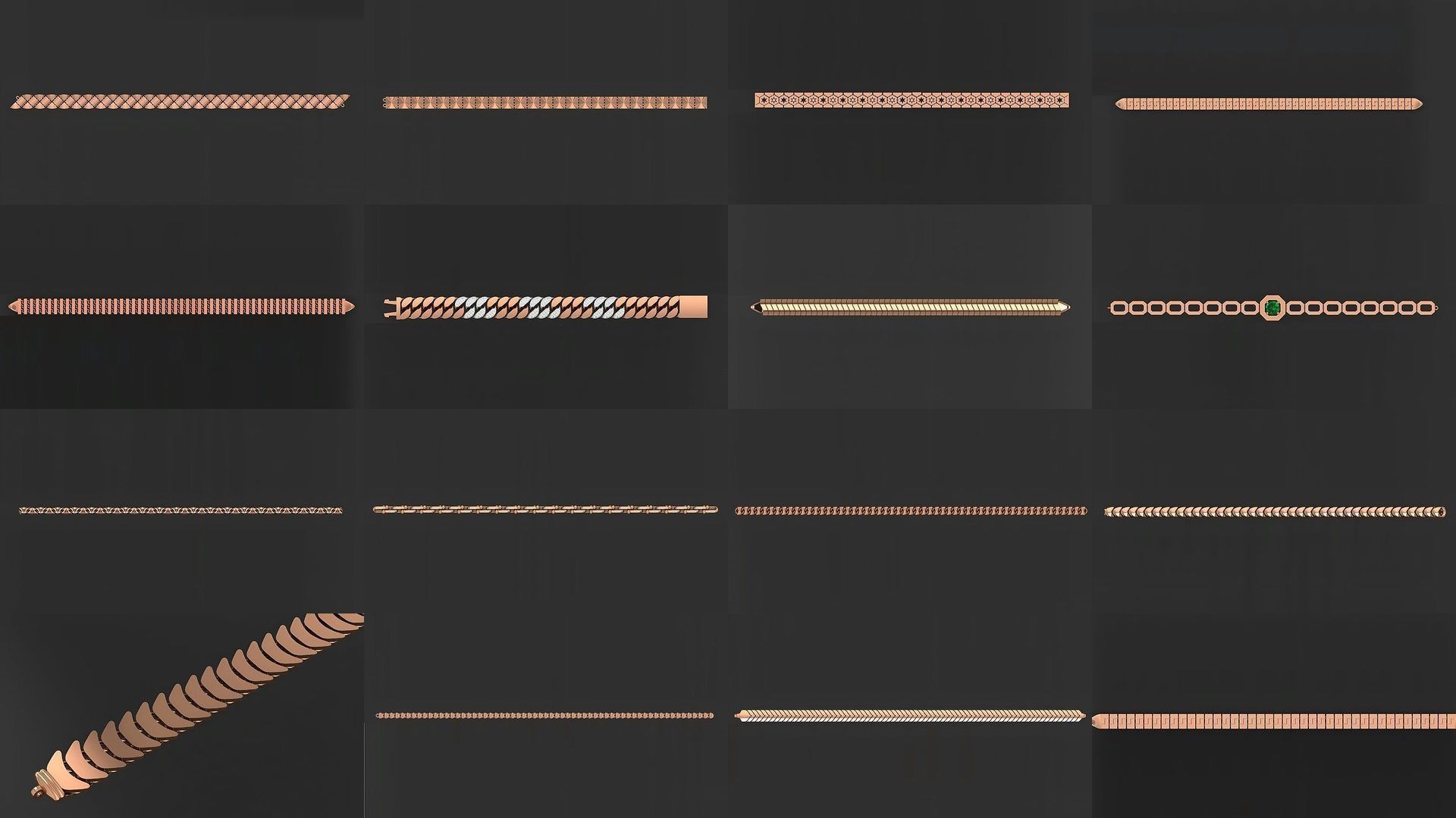 1200 Diamond Bracelet 3d models renders details 3D Model Collection_68