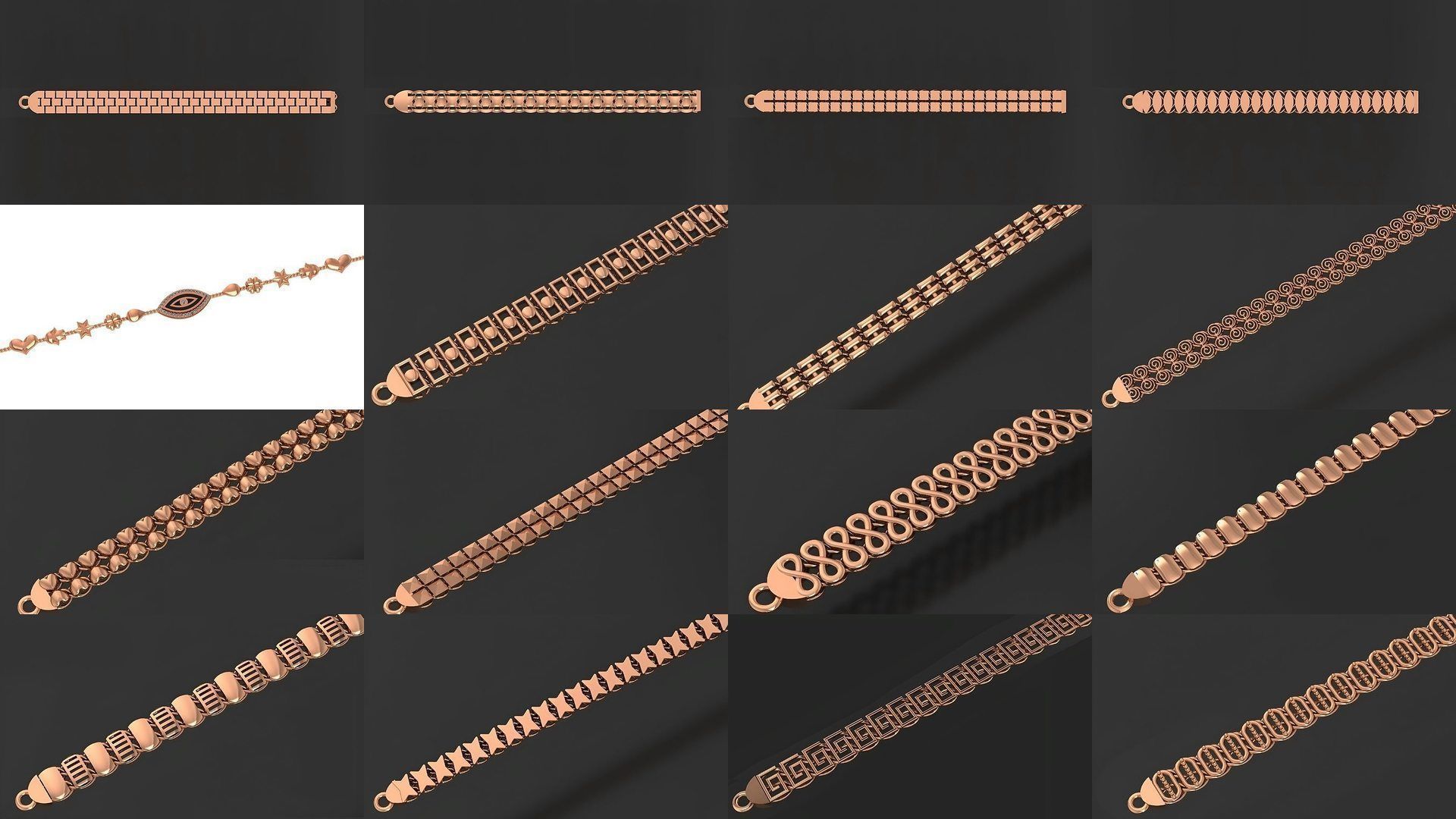 1200 Diamond Bracelet 3d models renders details 3D Model Collection_71