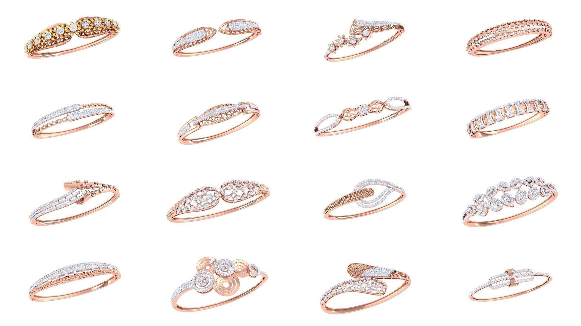 1200 Diamond Bracelet 3d models renders details 3D Model Collection_31