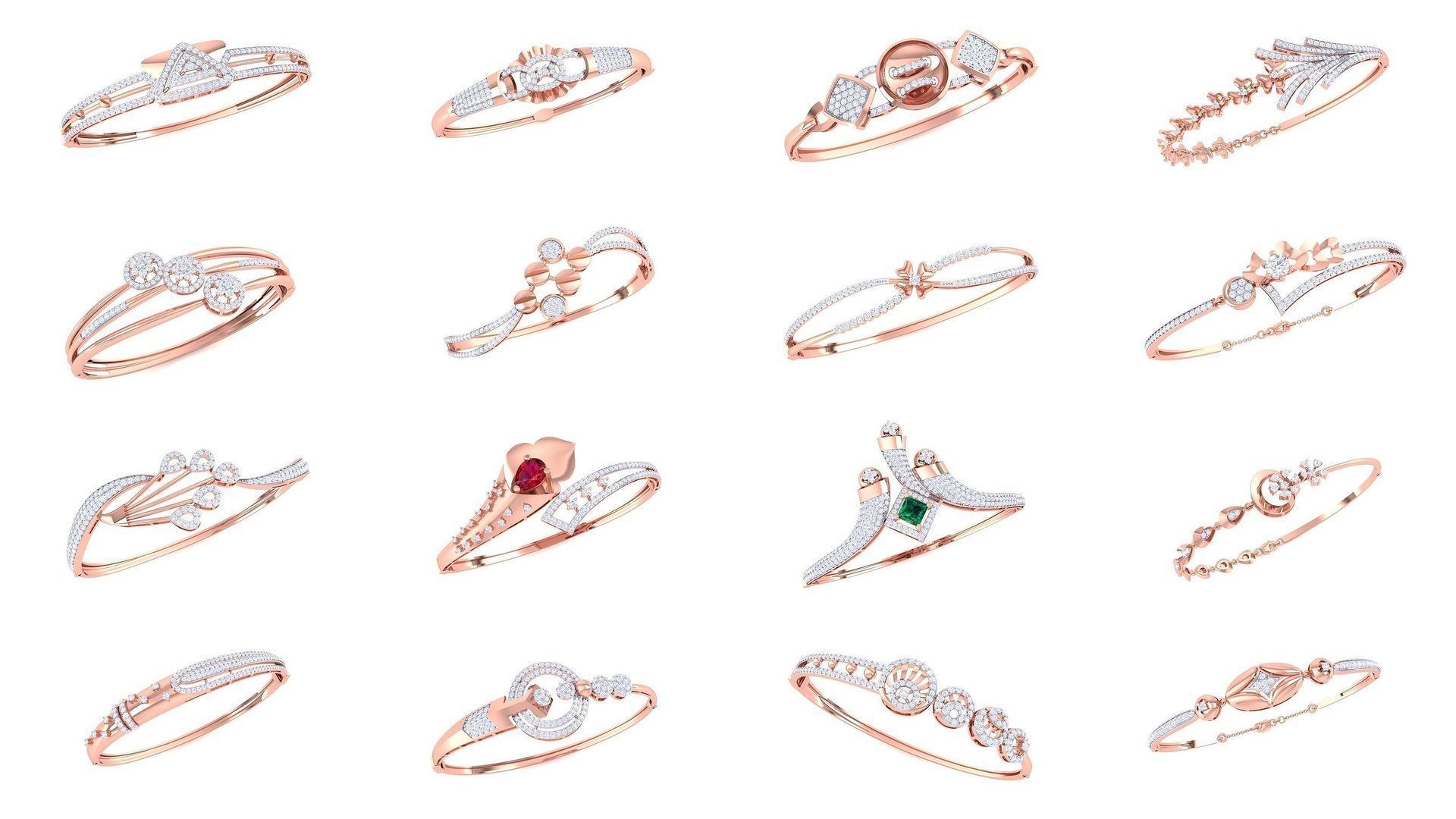 1200 Diamond Bracelet 3d models renders details 3D Model Collection_58