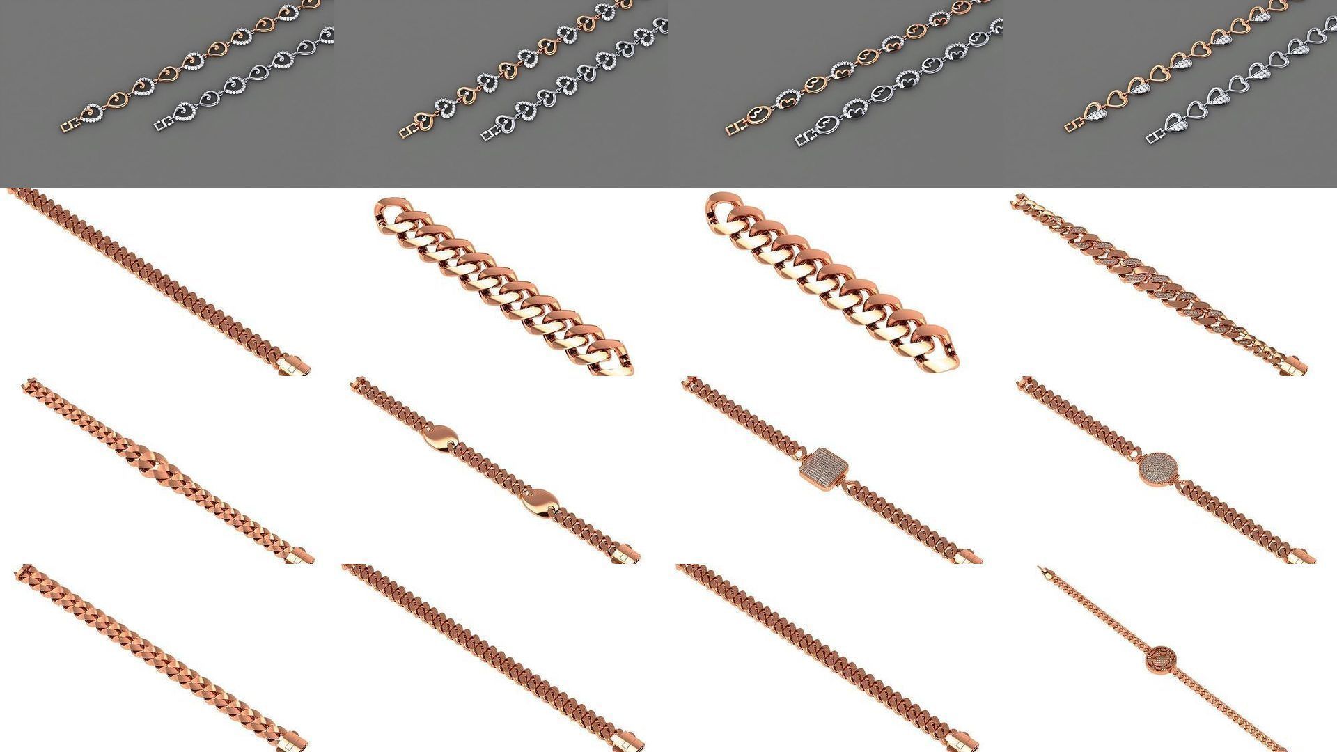 1200 Diamond Bracelet 3d models renders details 3D Model Collection_61