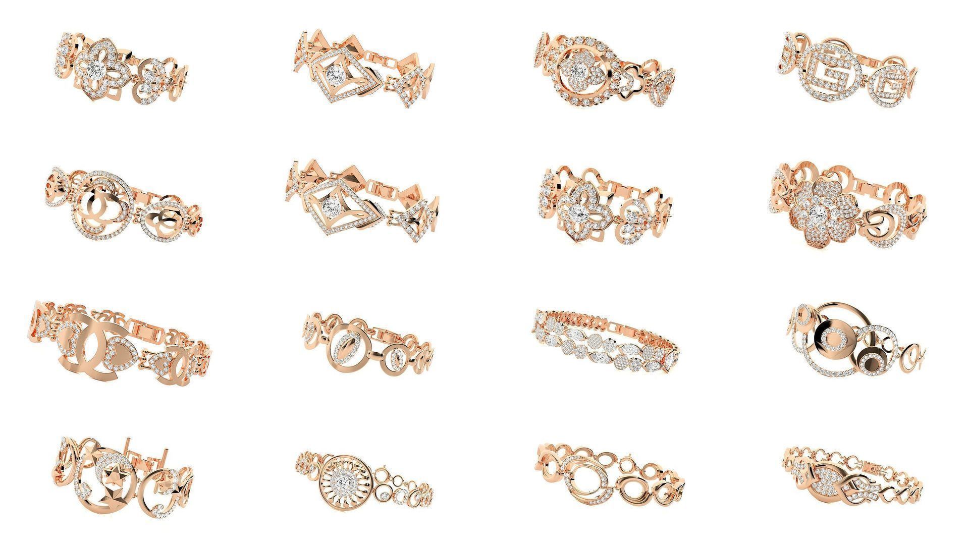 1200 Diamond Bracelet 3d models renders details 3D Model Collection_43
