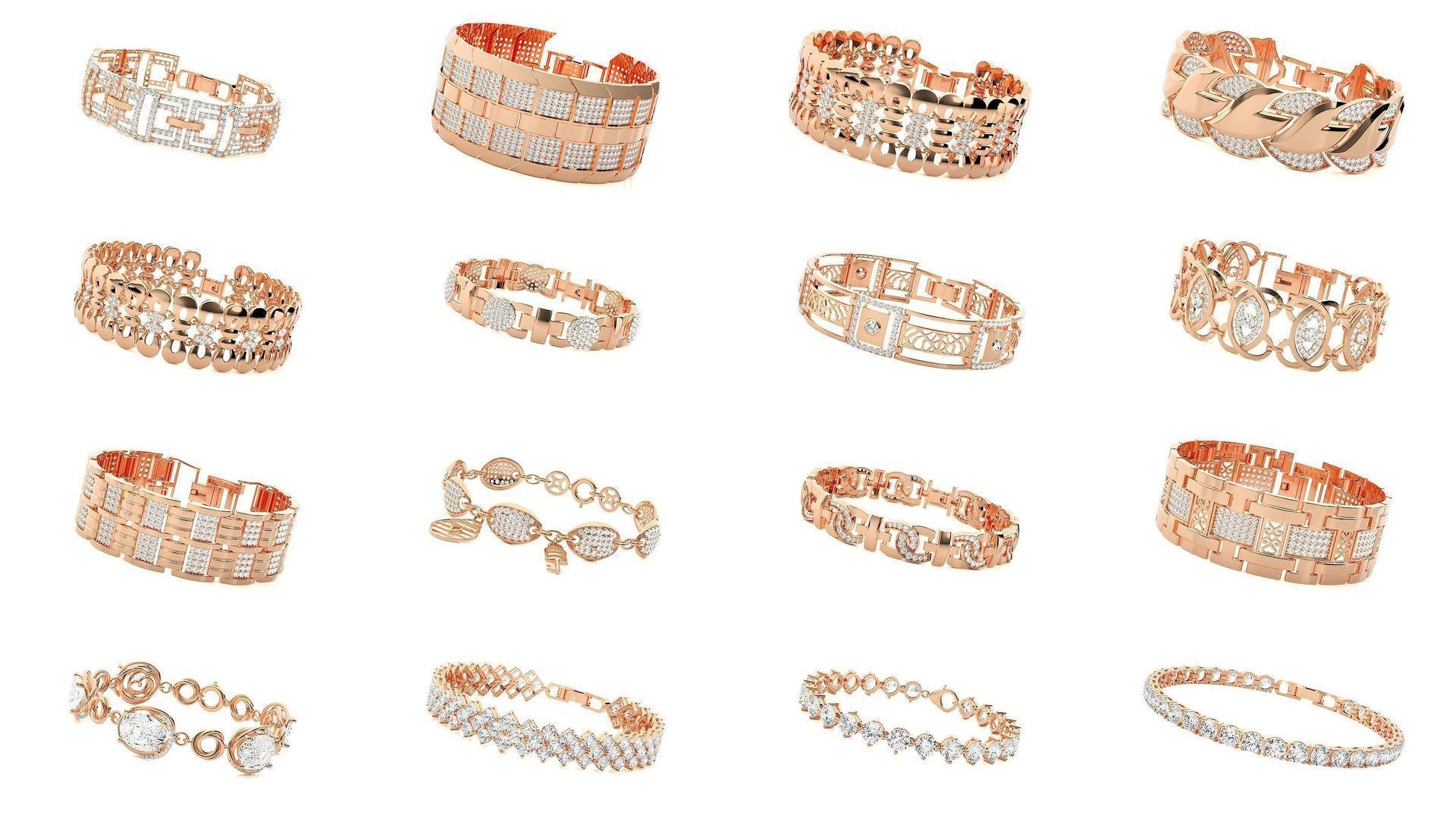 1200 Diamond Bracelet 3d models renders details 3D Model Collection_41